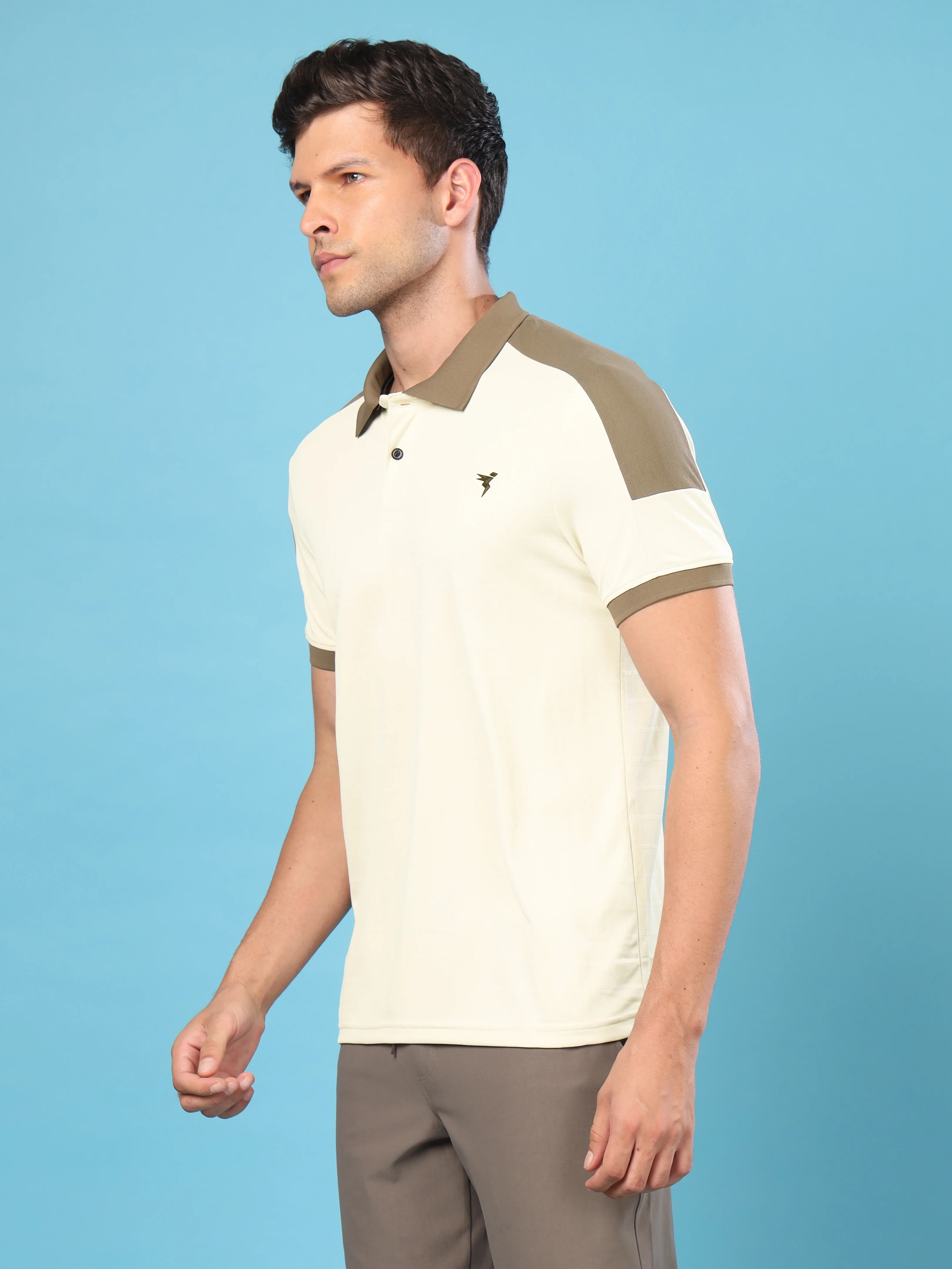 Men Colorblock Slim Fit Polo Sports T-shirt with DOUBLE COOL - Image 4