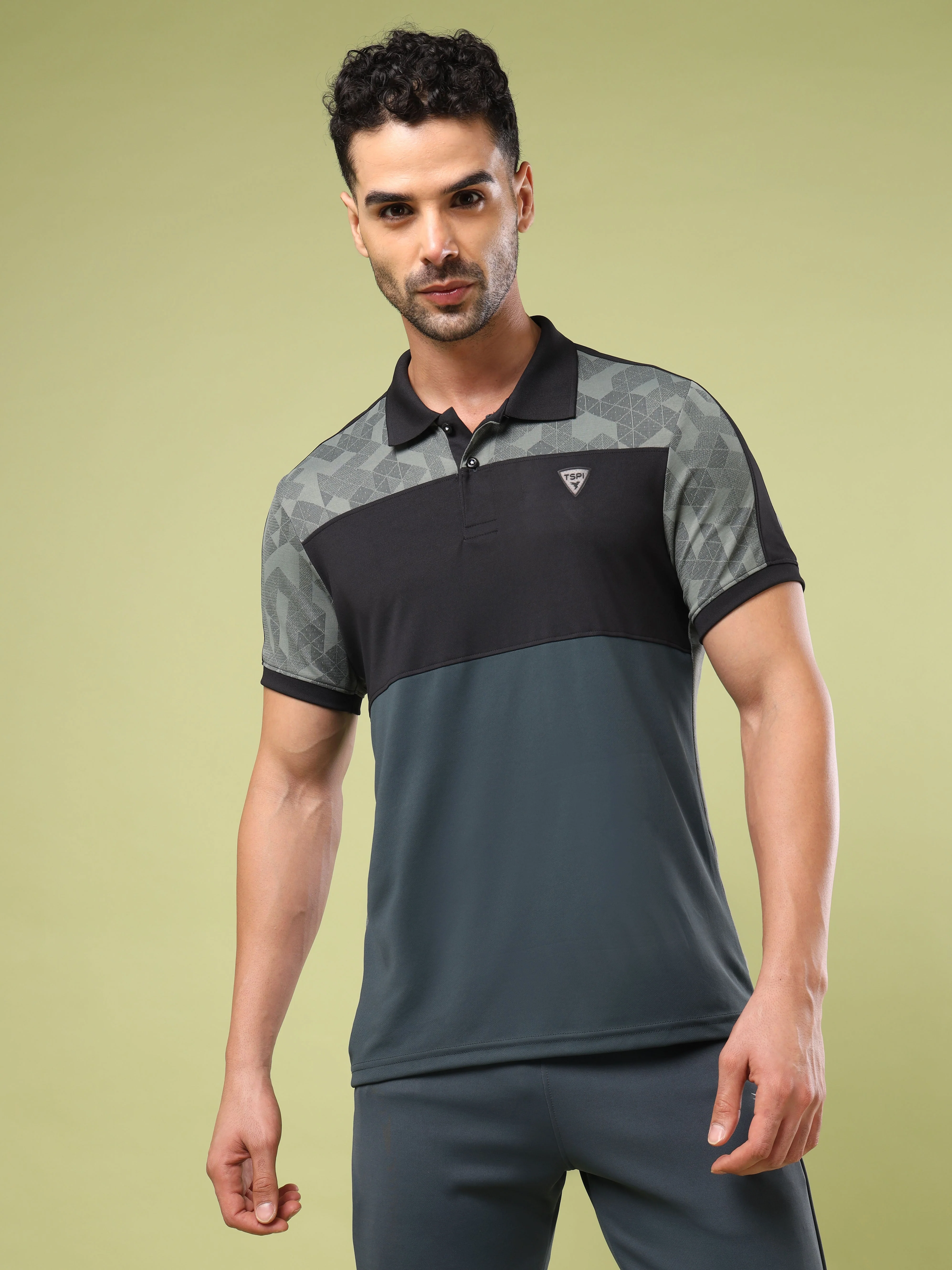 Men Colorblock Slim Fit Polo Sports T-shirt with DOUBLE COOL - Image 2