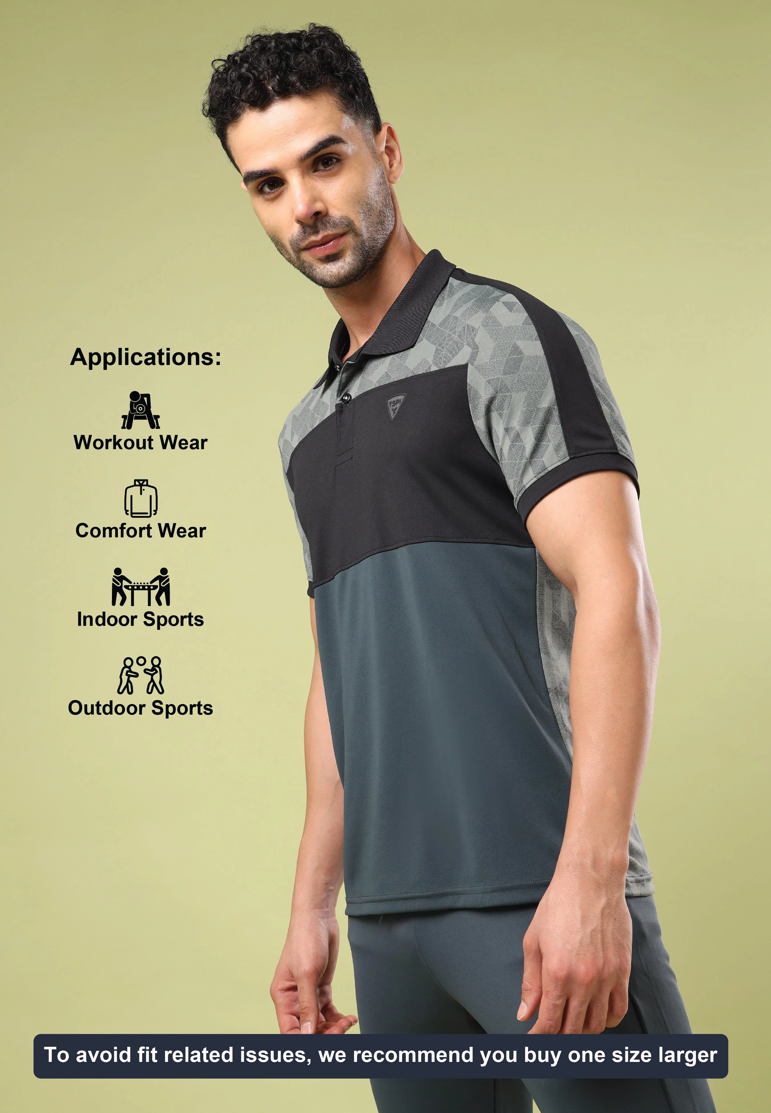Men Colorblock Slim Fit Polo Sports T-shirt with DOUBLE COOL - Image 4
