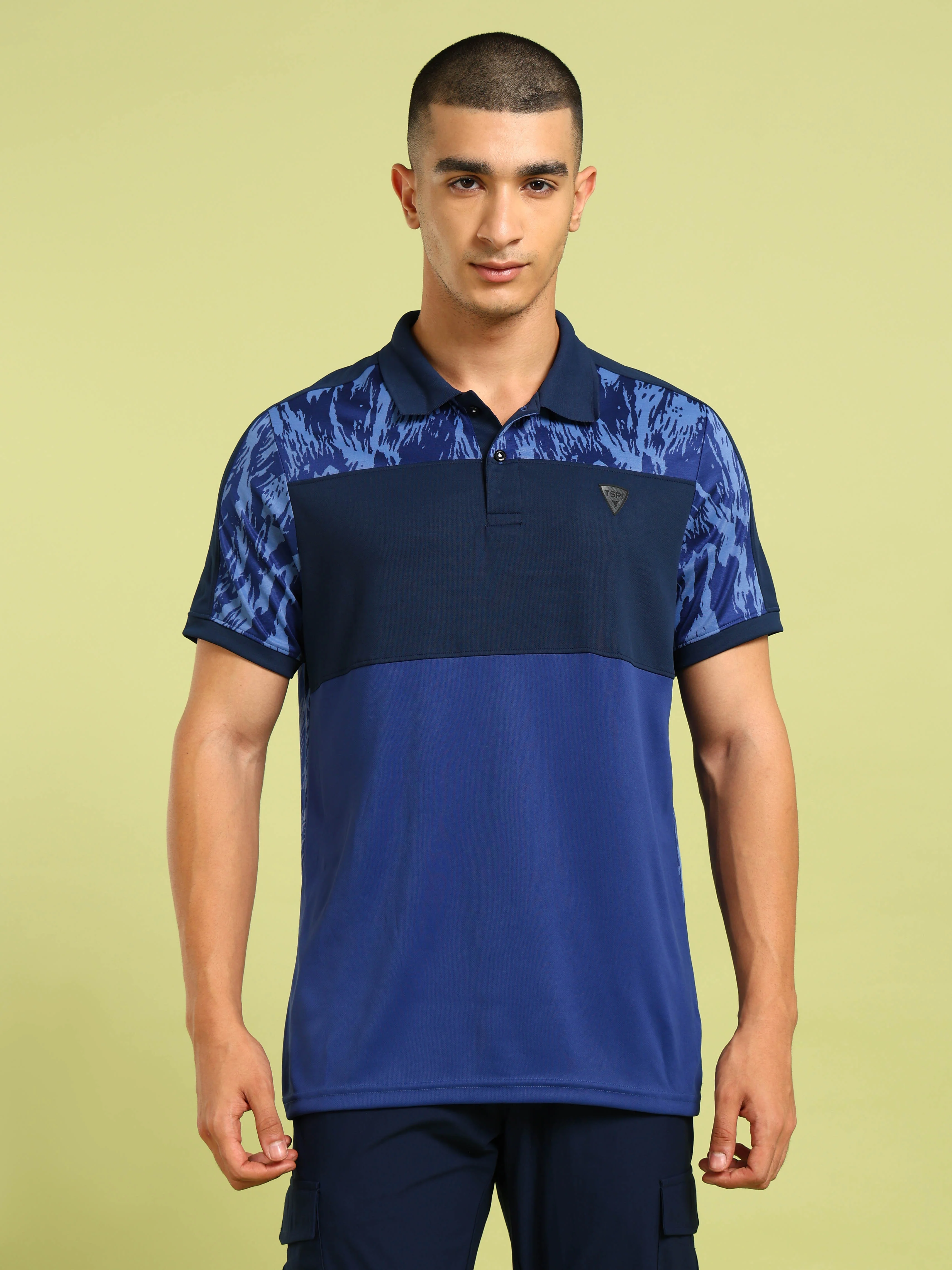 Men Colorblock Slim Fit Polo Sports T-shirt with DOUBLE COOL - Image 2