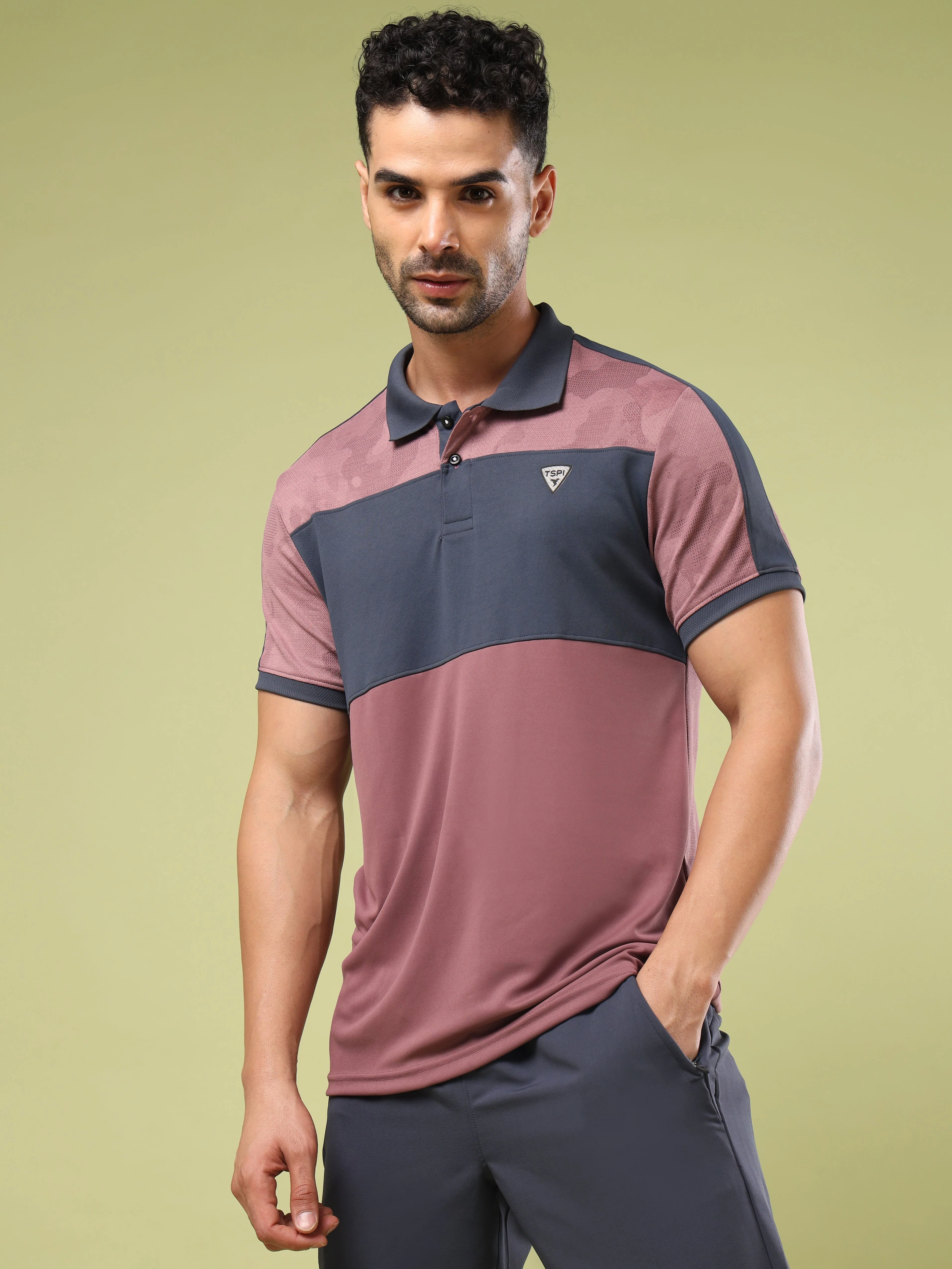 Men Colorblock Slim Fit Polo Sports T-shirt with DOUBLE COOL - Image 6