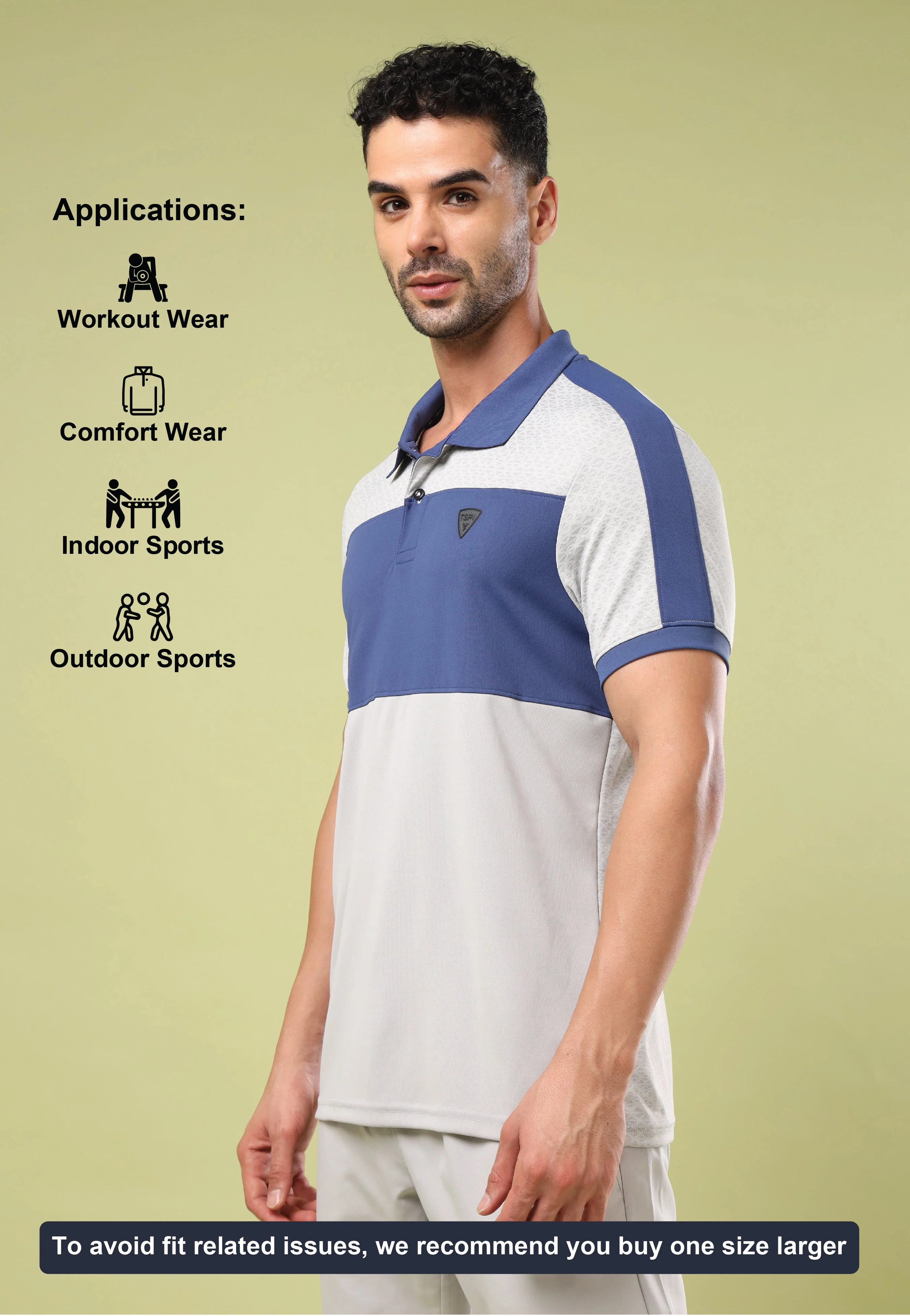 Men Colorblock Slim Fit Polo Sports T-shirt with DOUBLE COOL - Image 4