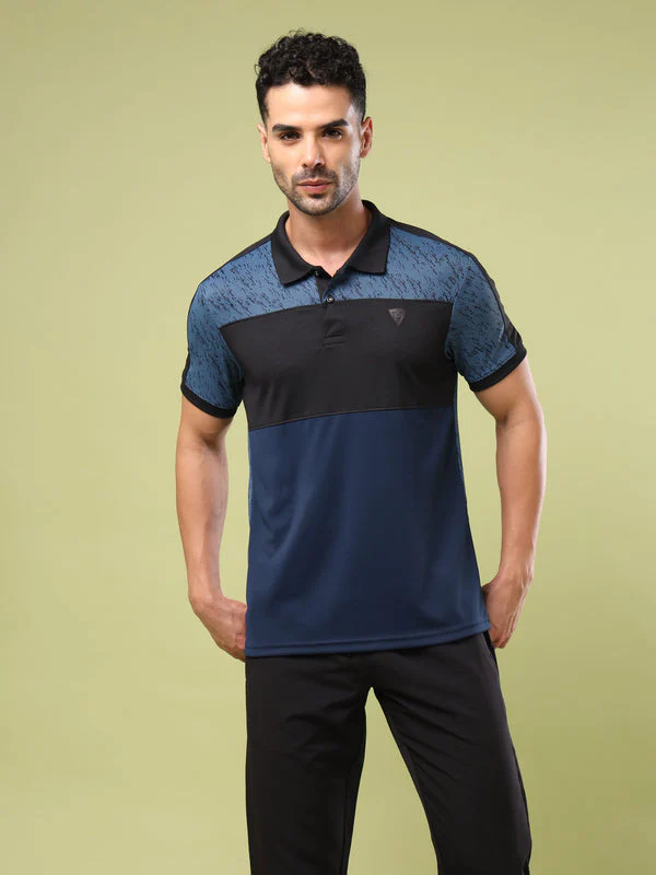 Men Colorblock Slim Fit Polo Sports T-shirt with DOUBLE COOL - Image 2