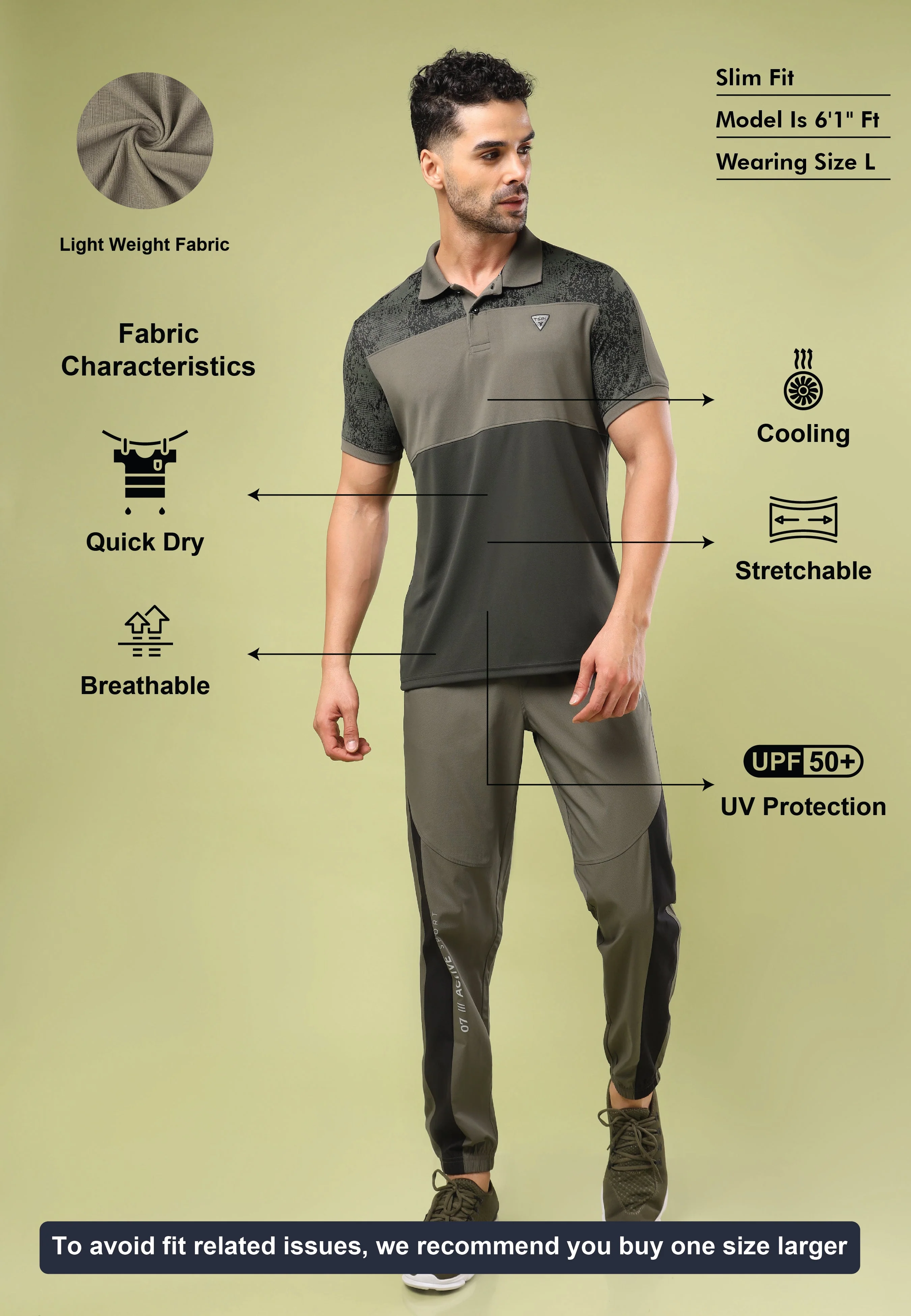 Men Colorblock Slim Fit Polo Sports T-shirt with DOUBLE COOL - Image 4