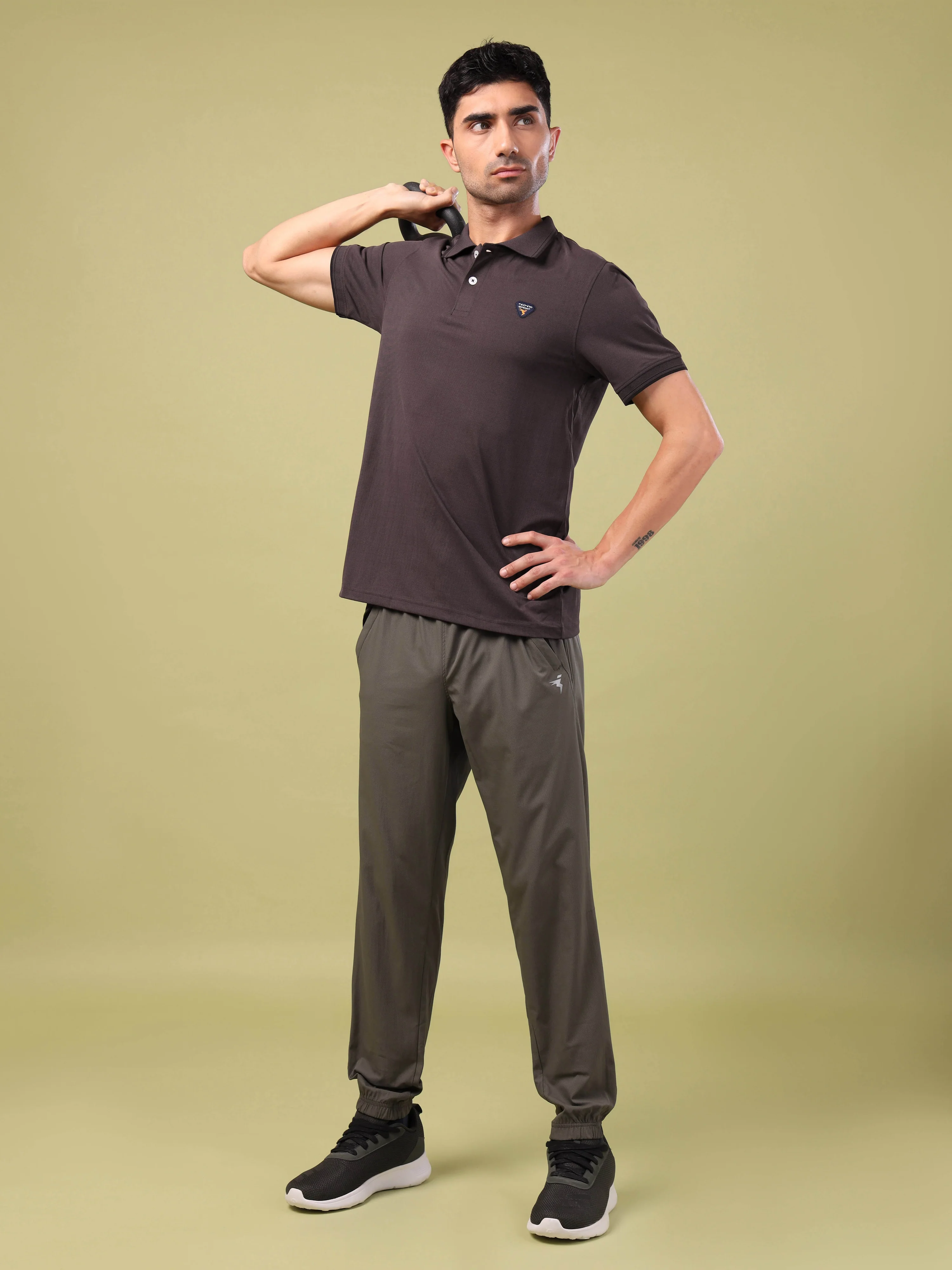 Men Solid Slim Fit Polo T-shirt with ELASTO PLUS - Image 5