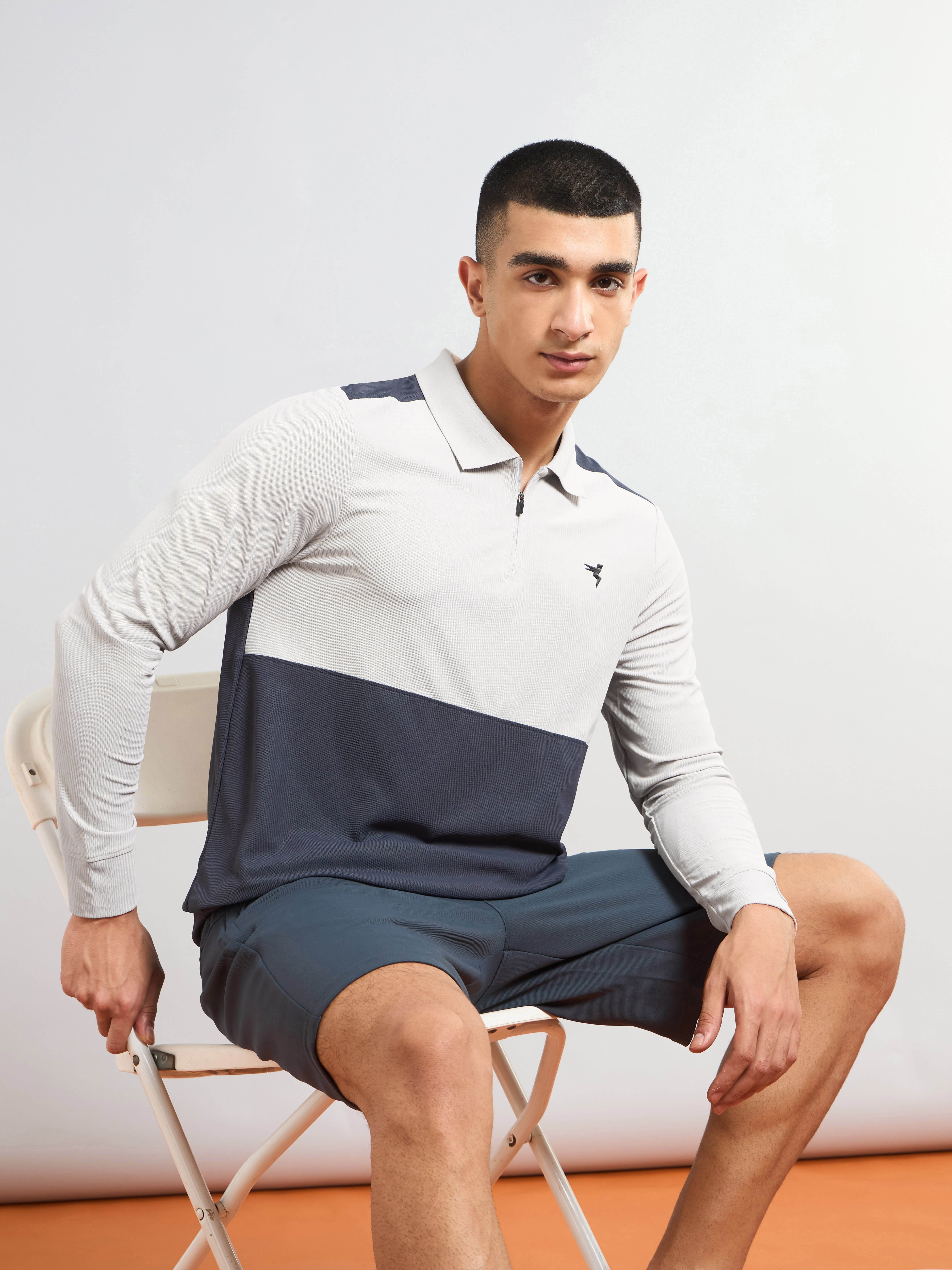 Men Colorblock Slim Fit Polo T-shirt with MATPIQ - Image 2
