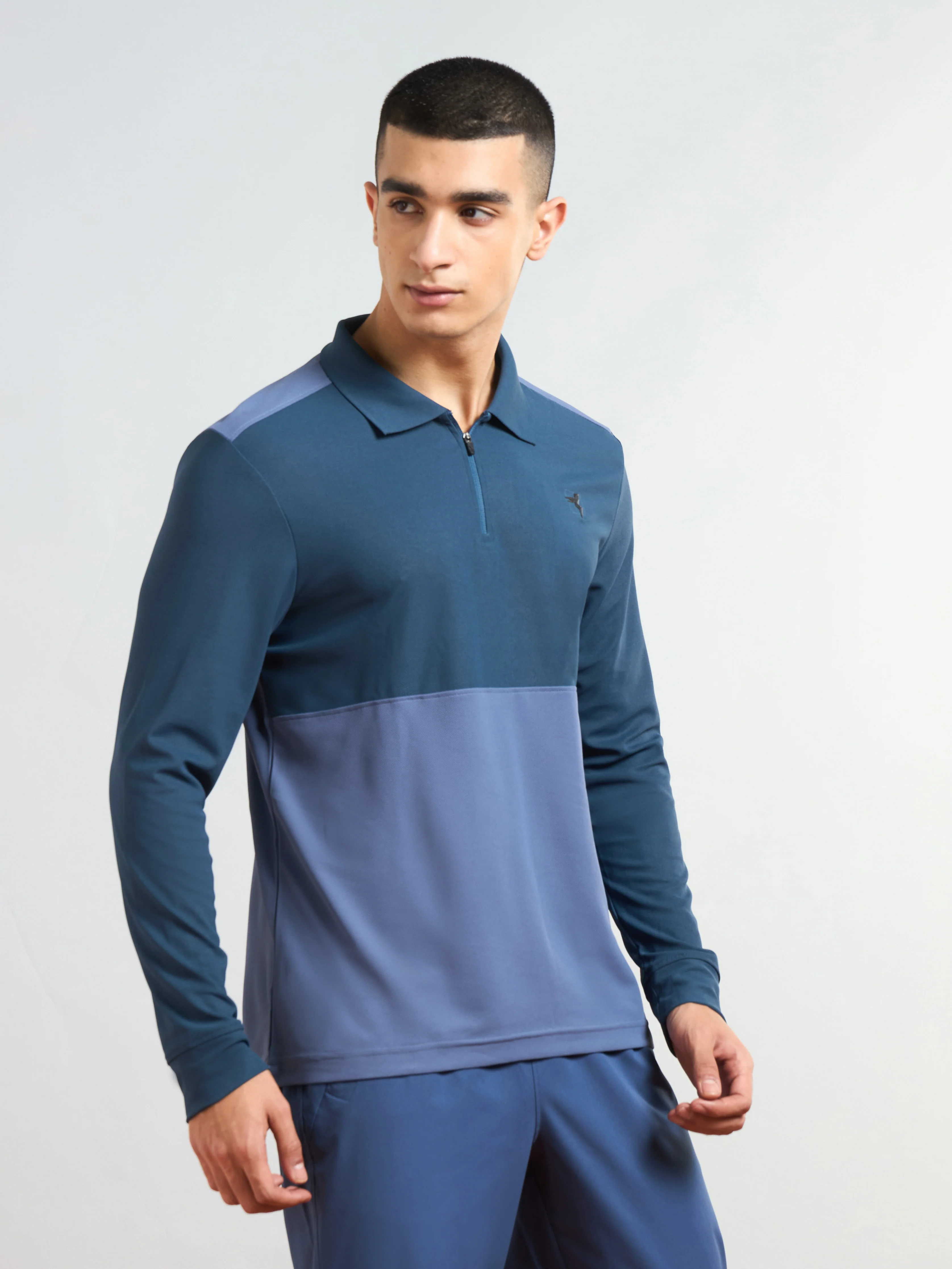 Men Colorblock Slim Fit Polo T-shirt with MATPIQ - Image 3
