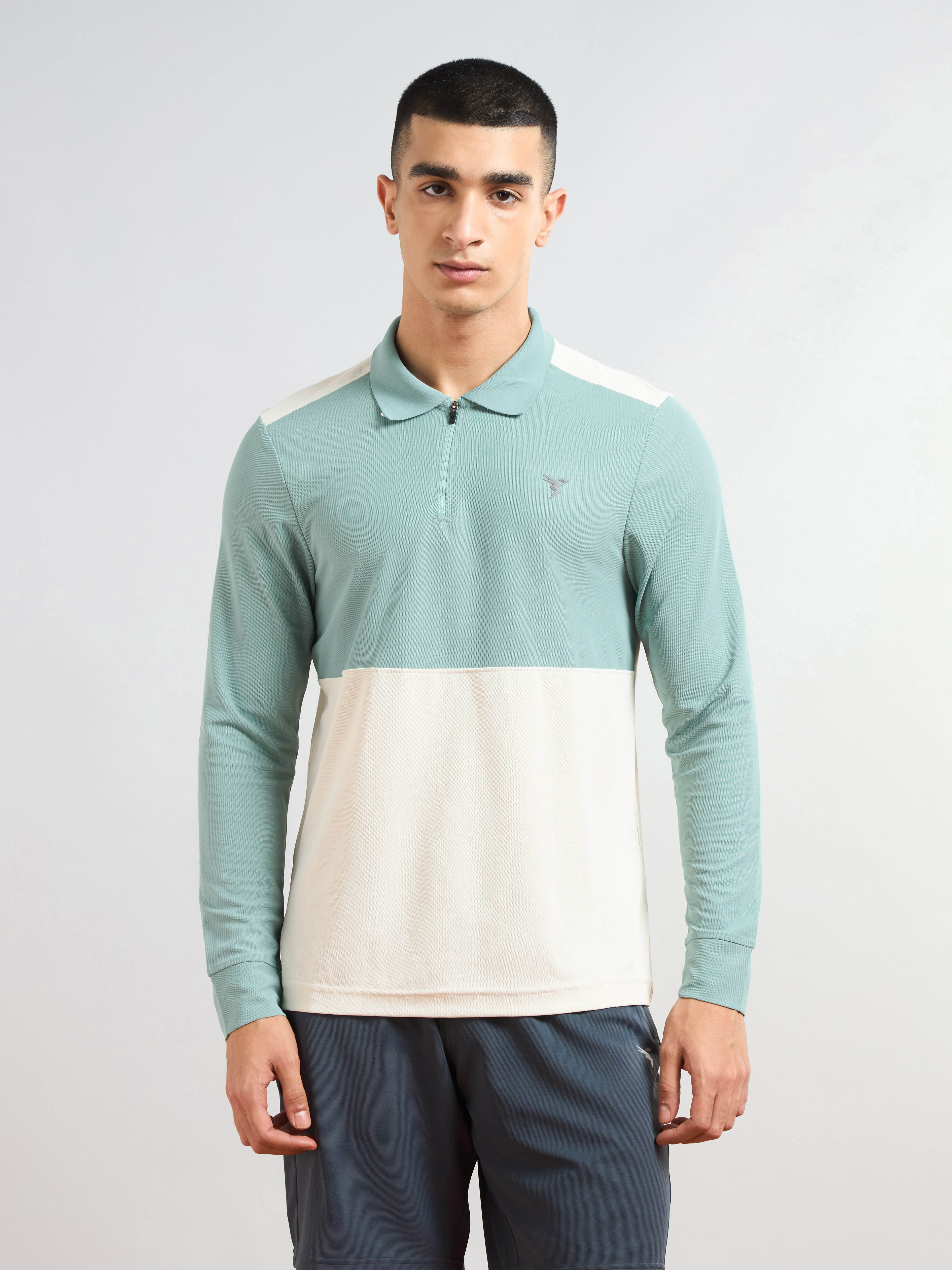 Men Colorblock Slim Fit Polo T-shirt with MATPIQ - Image 2