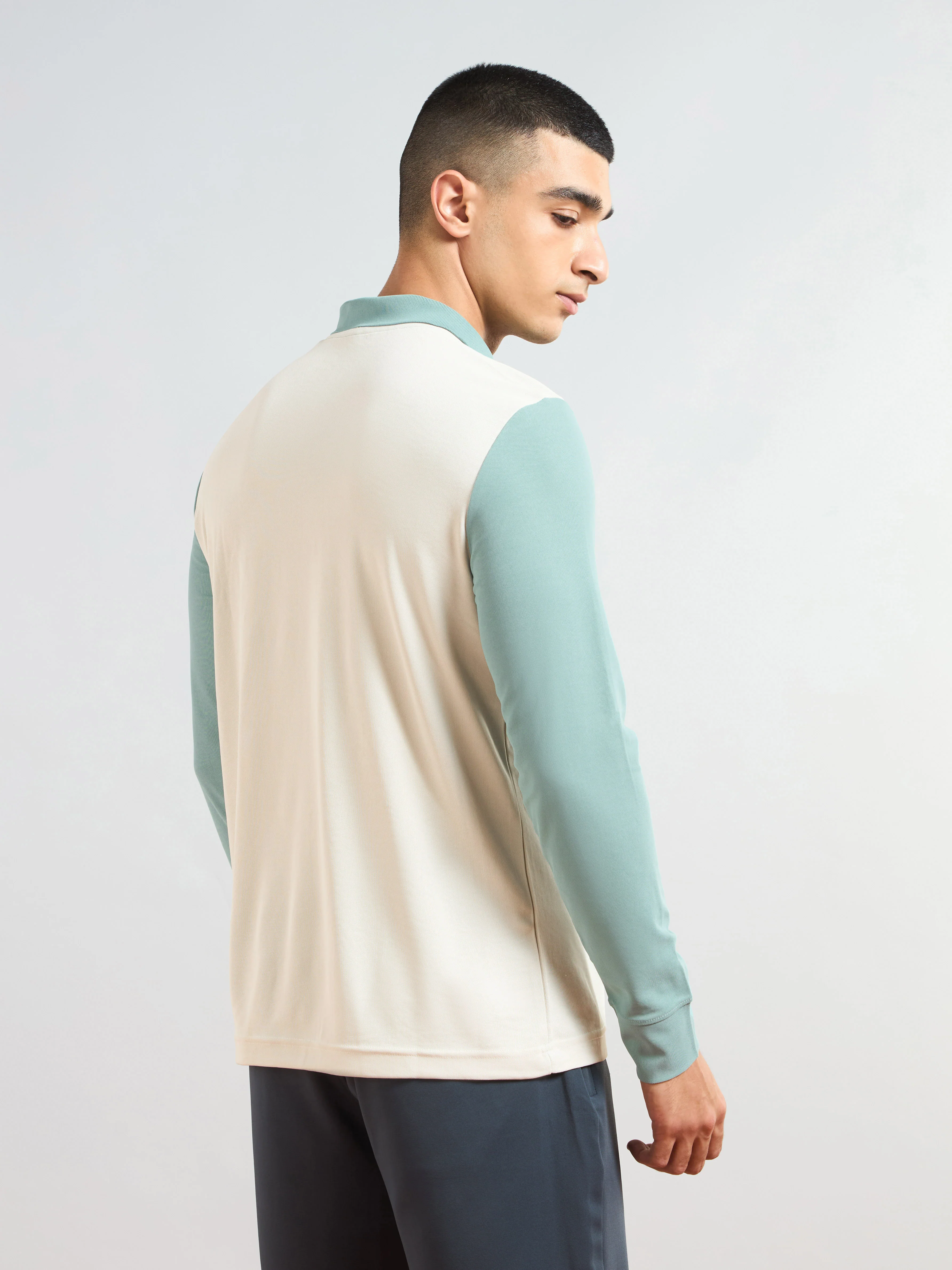 Men Colorblock Slim Fit Polo T-shirt with MATPIQ - Image 3