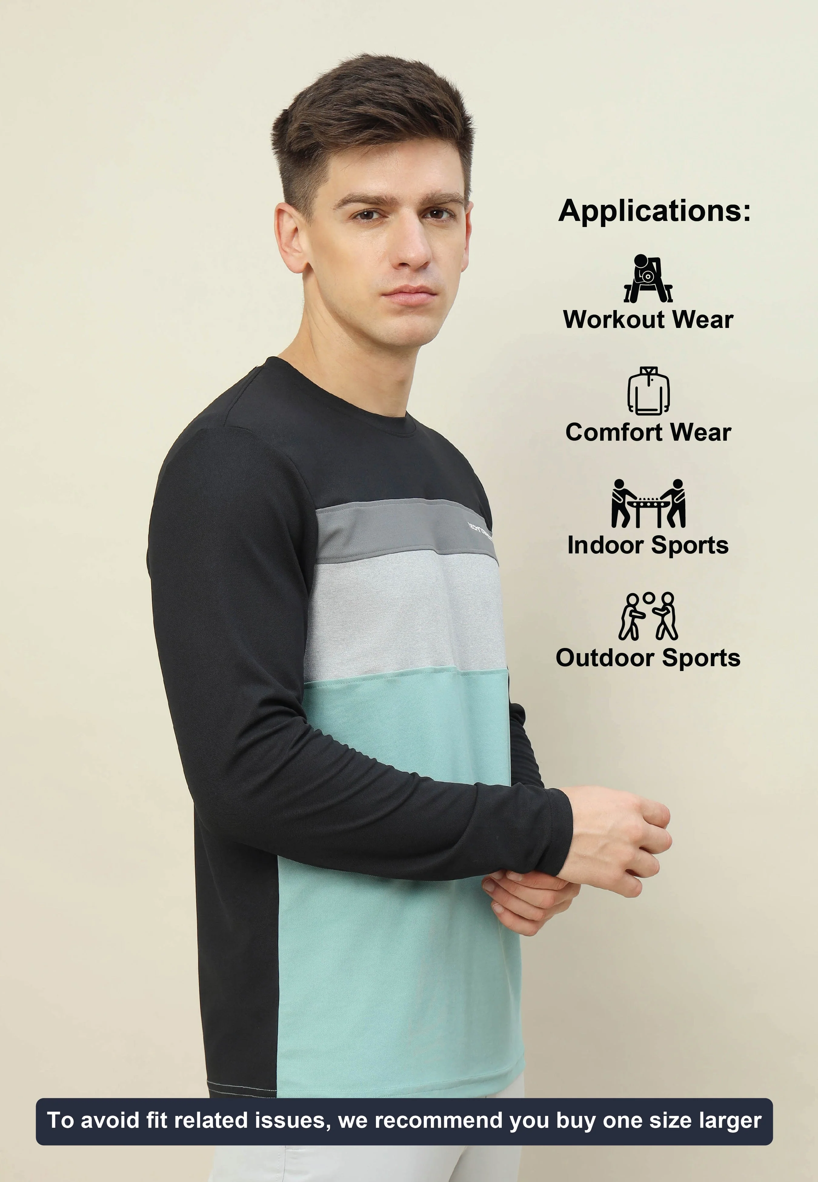 Men Colorblock Slim Fit T-shirt with MATPIQ - Image 5