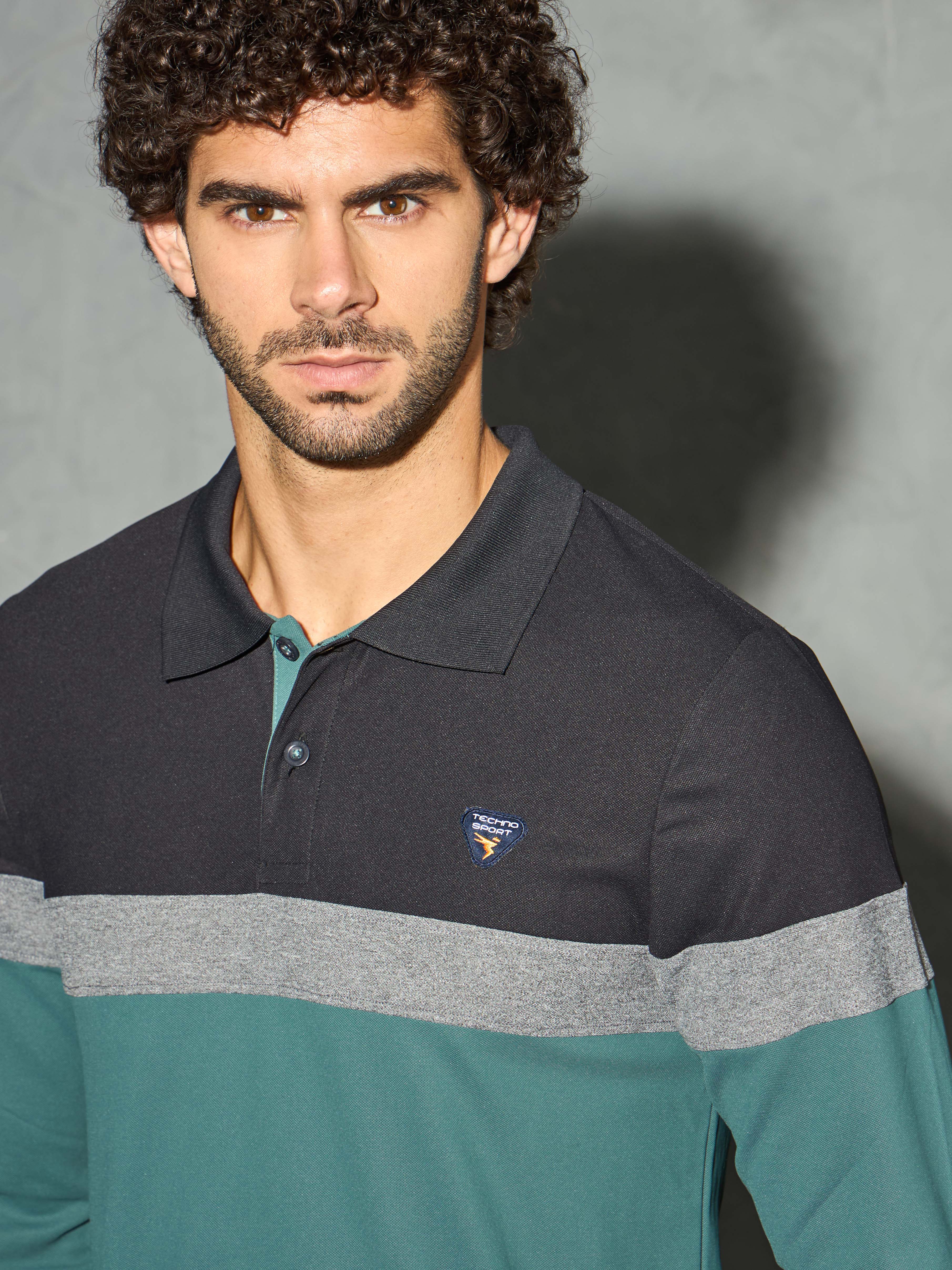 Men Colorblock Slim Fit Polo T-shirt with MATPIQ - Image 6