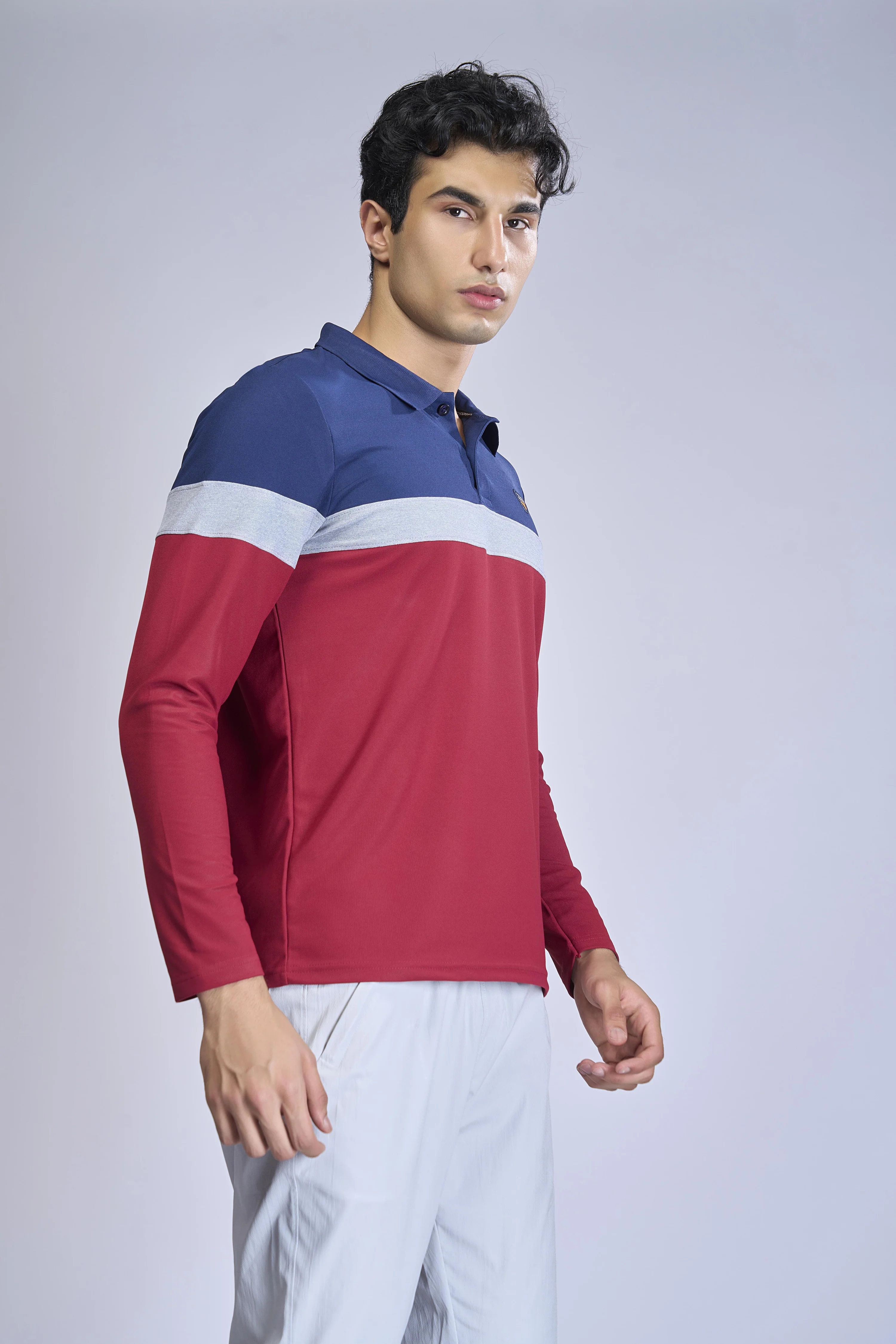 Men Colorblock Slim Fit Polo T-shirt with MATPIQ - Image 5