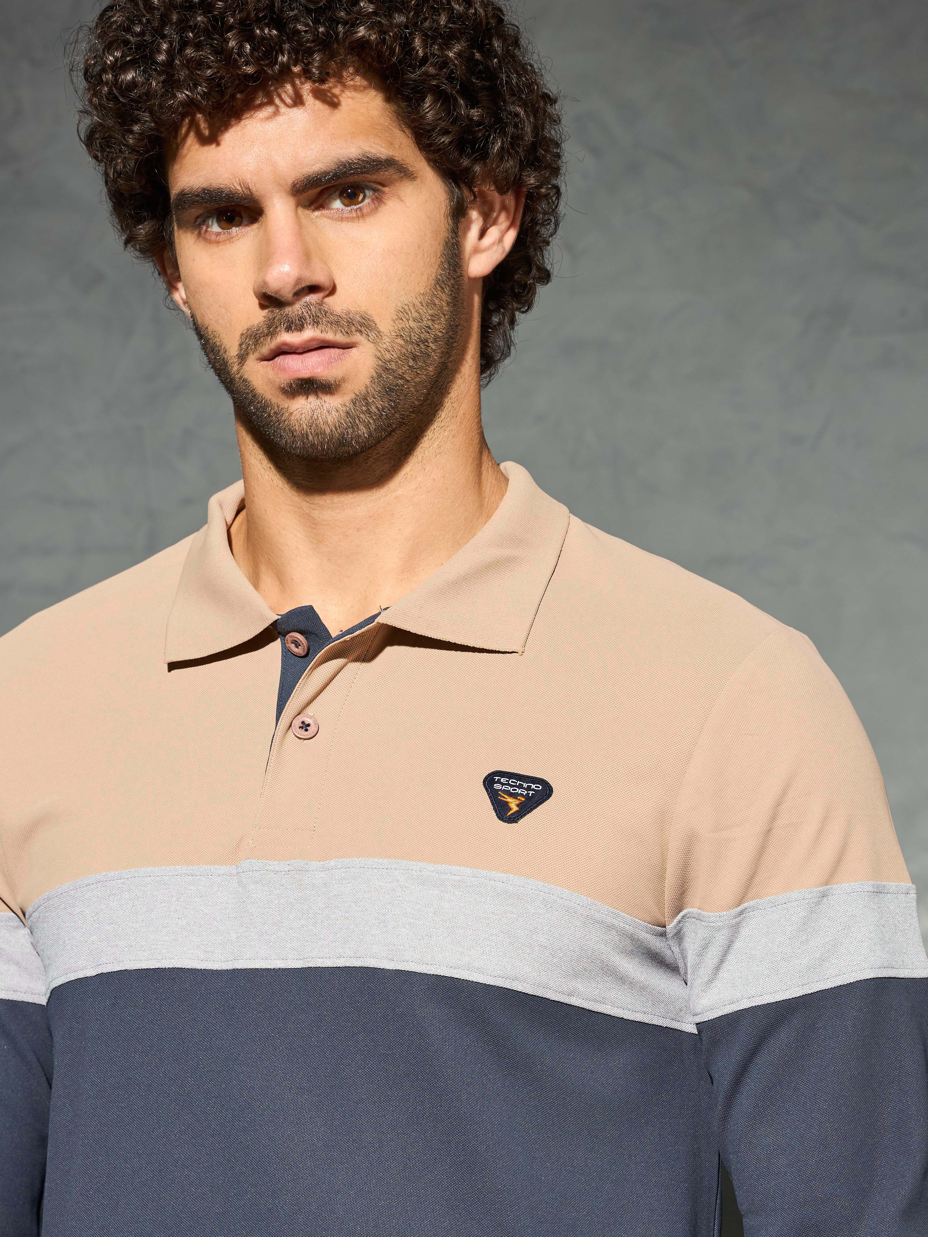 Men Colorblock Slim Fit Polo T-shirt with MATPIQ - Image 6