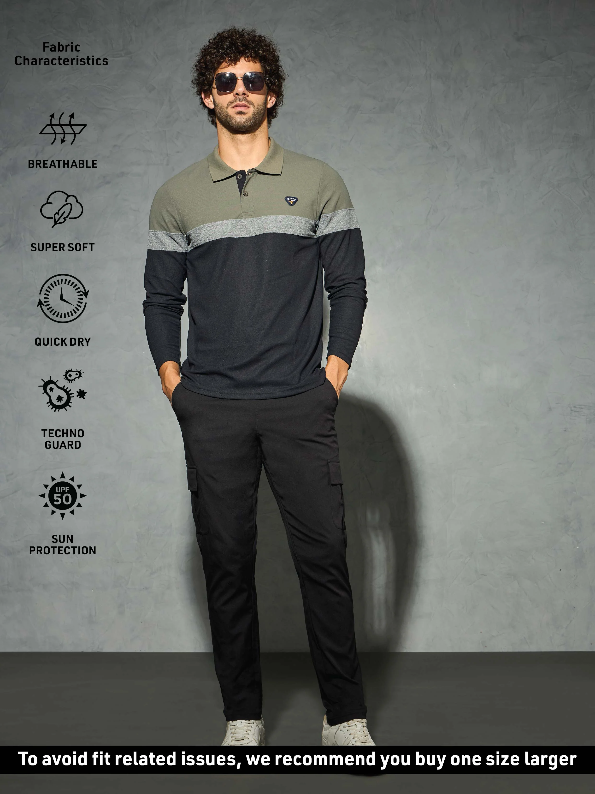 Men Colorblock Slim Fit Polo T-shirt with MATPIQ - Image 5