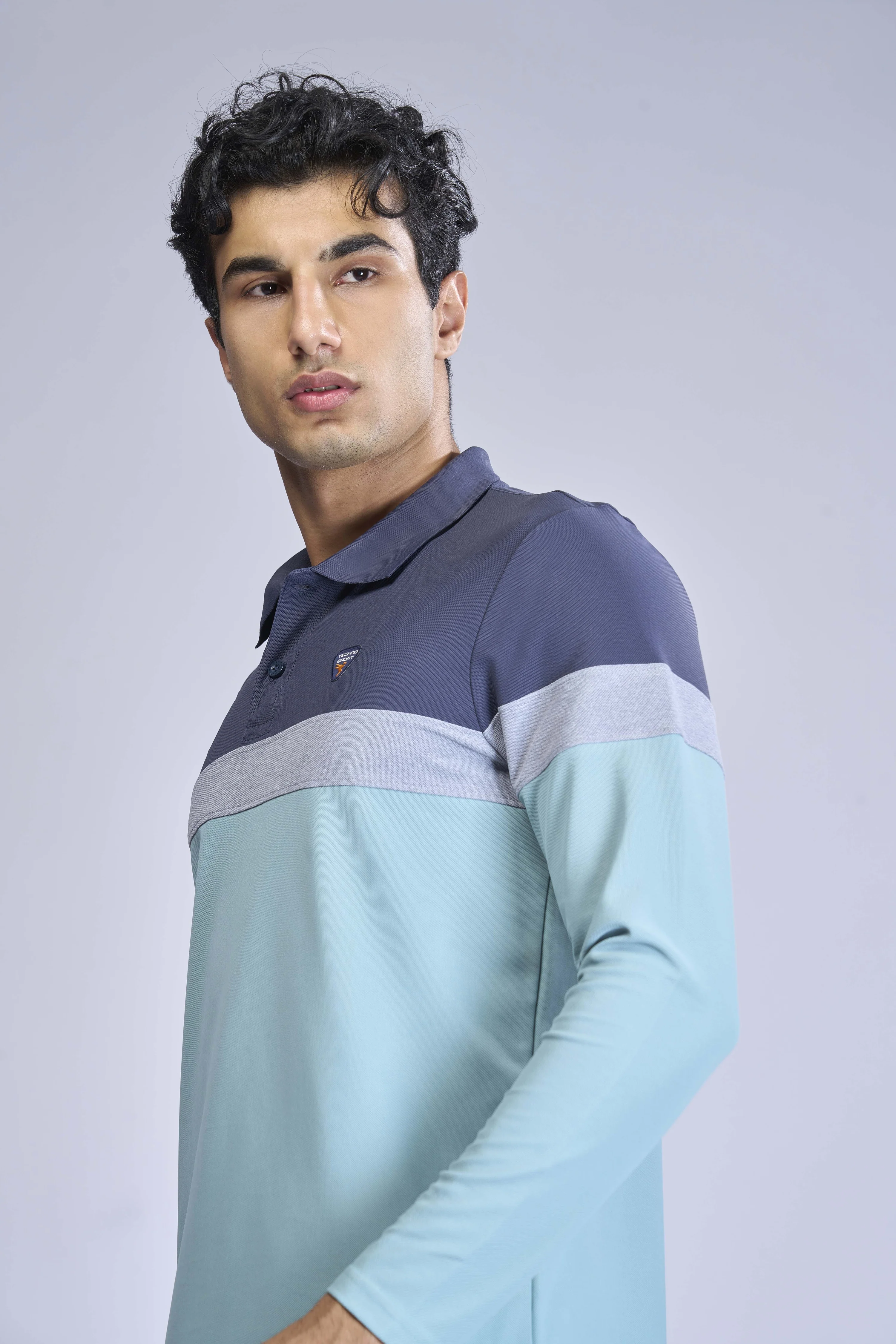 Men Colorblock Slim Fit Polo T-shirt with MATPIQ - Image 5