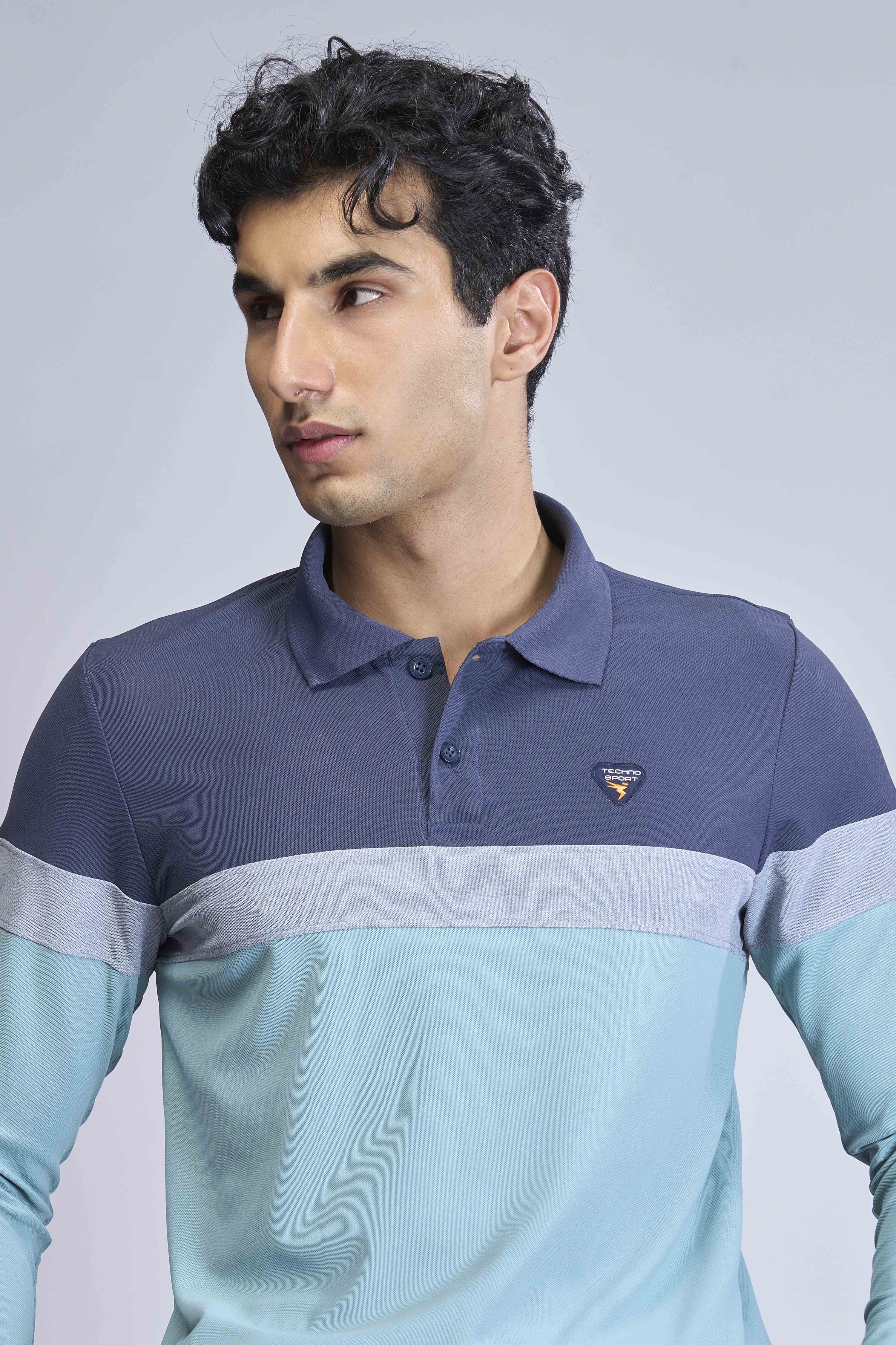 Men Colorblock Slim Fit Polo T-shirt with MATPIQ - Image 6