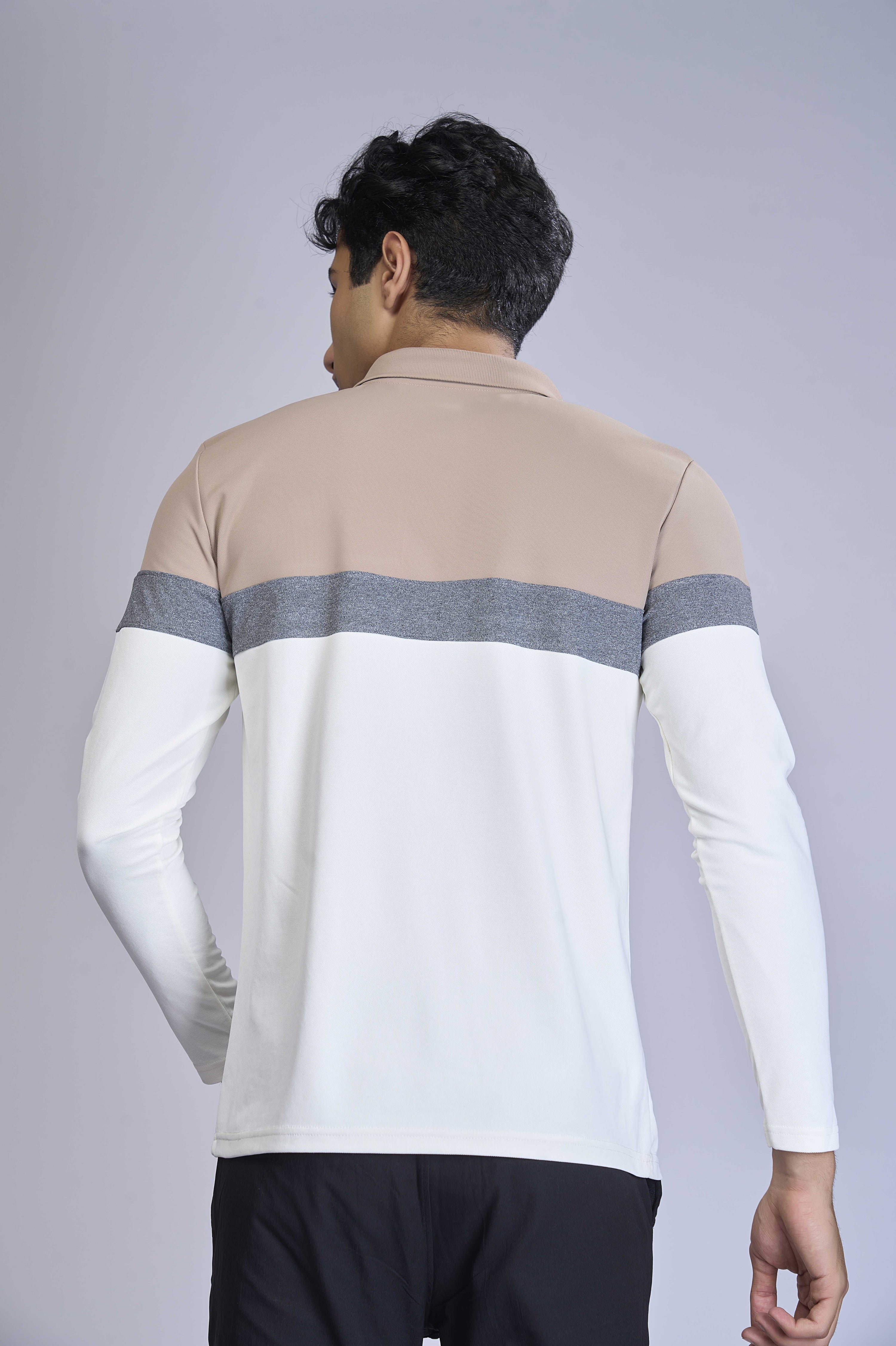 Men Colorblock Slim Fit Polo T-shirt with MATPIQ - Image 2