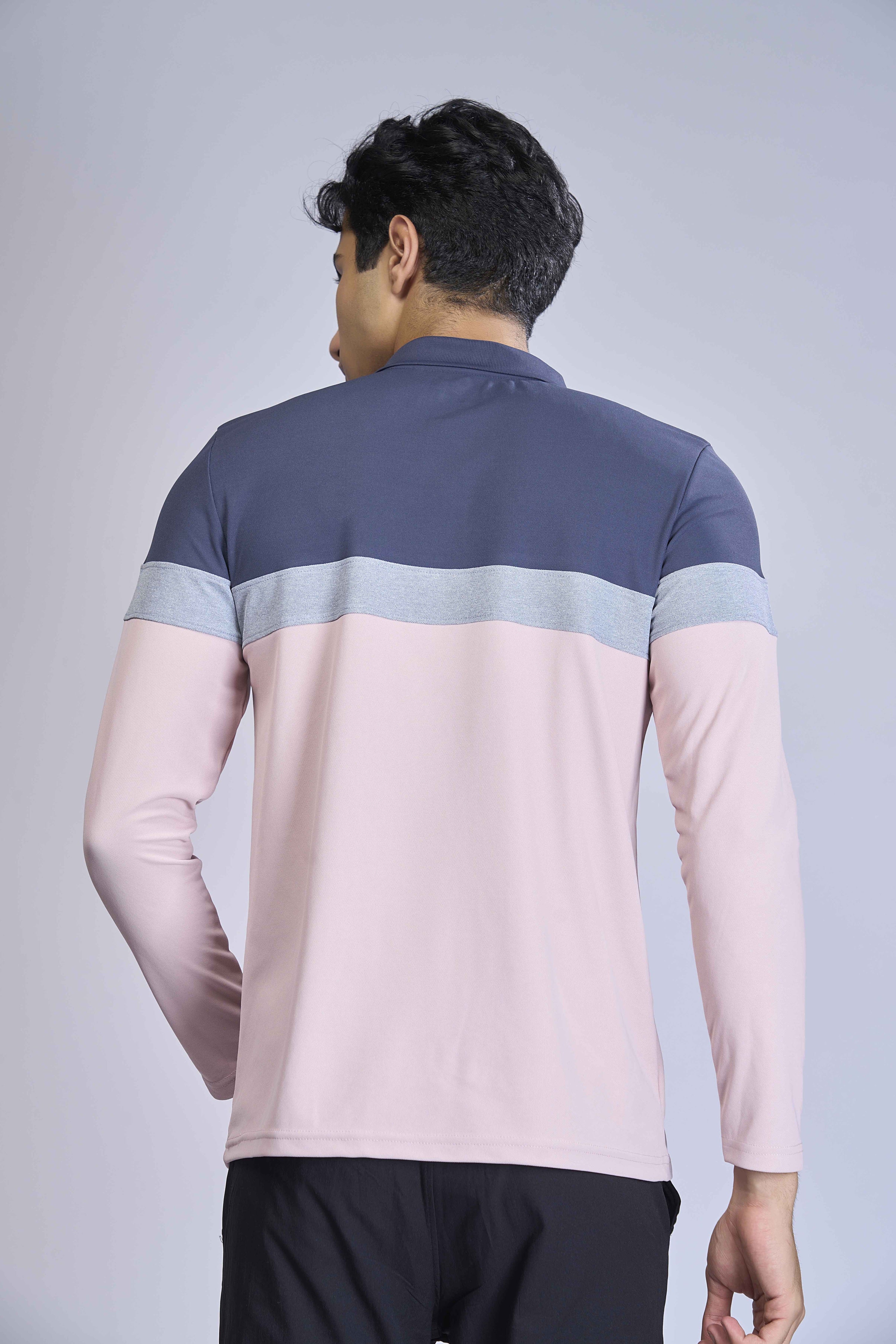 Men Colorblock Slim Fit Polo T-shirt with MATPIQ - Image 2