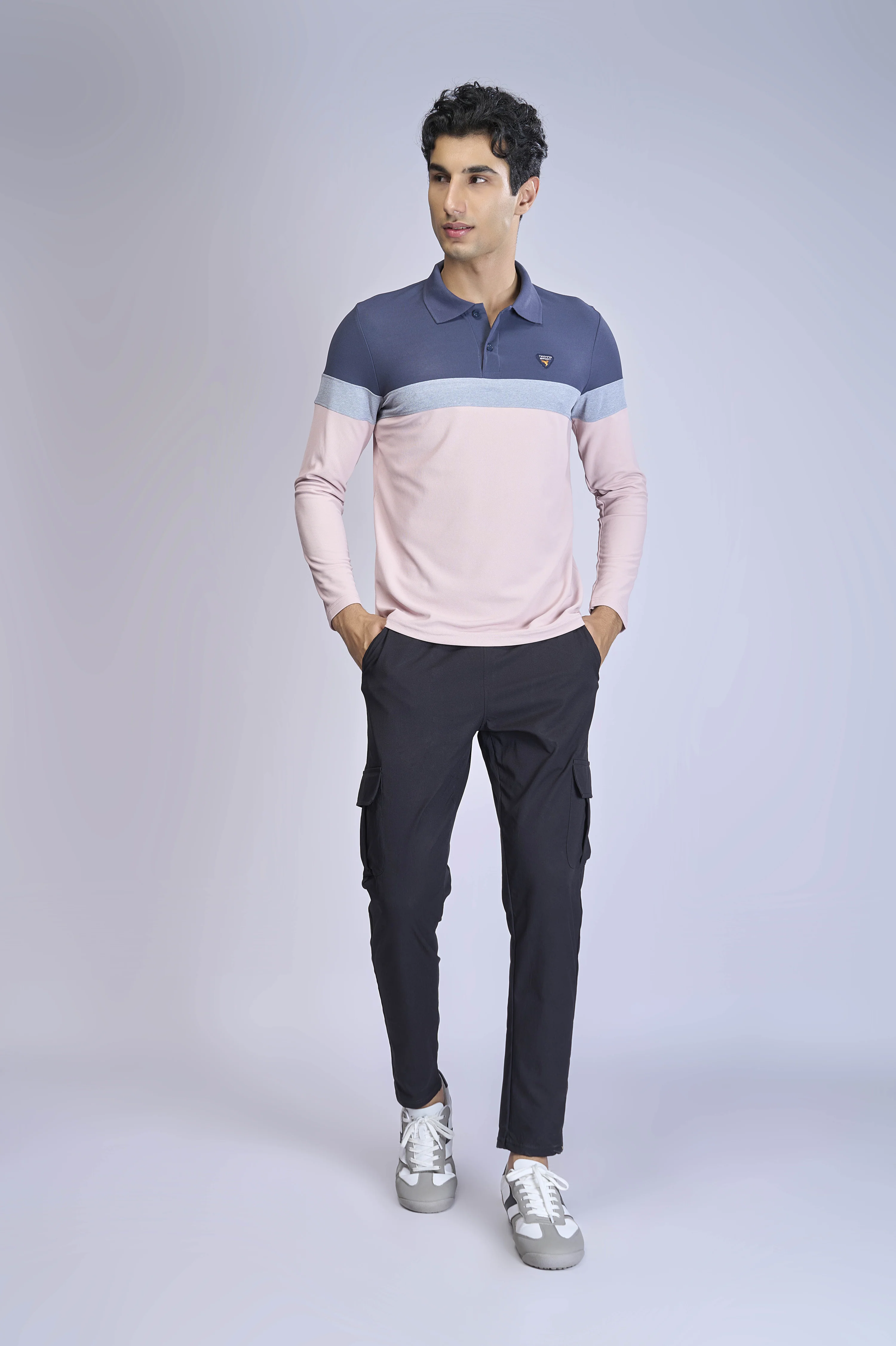 Men Colorblock Slim Fit Polo T-shirt with MATPIQ - Image 4