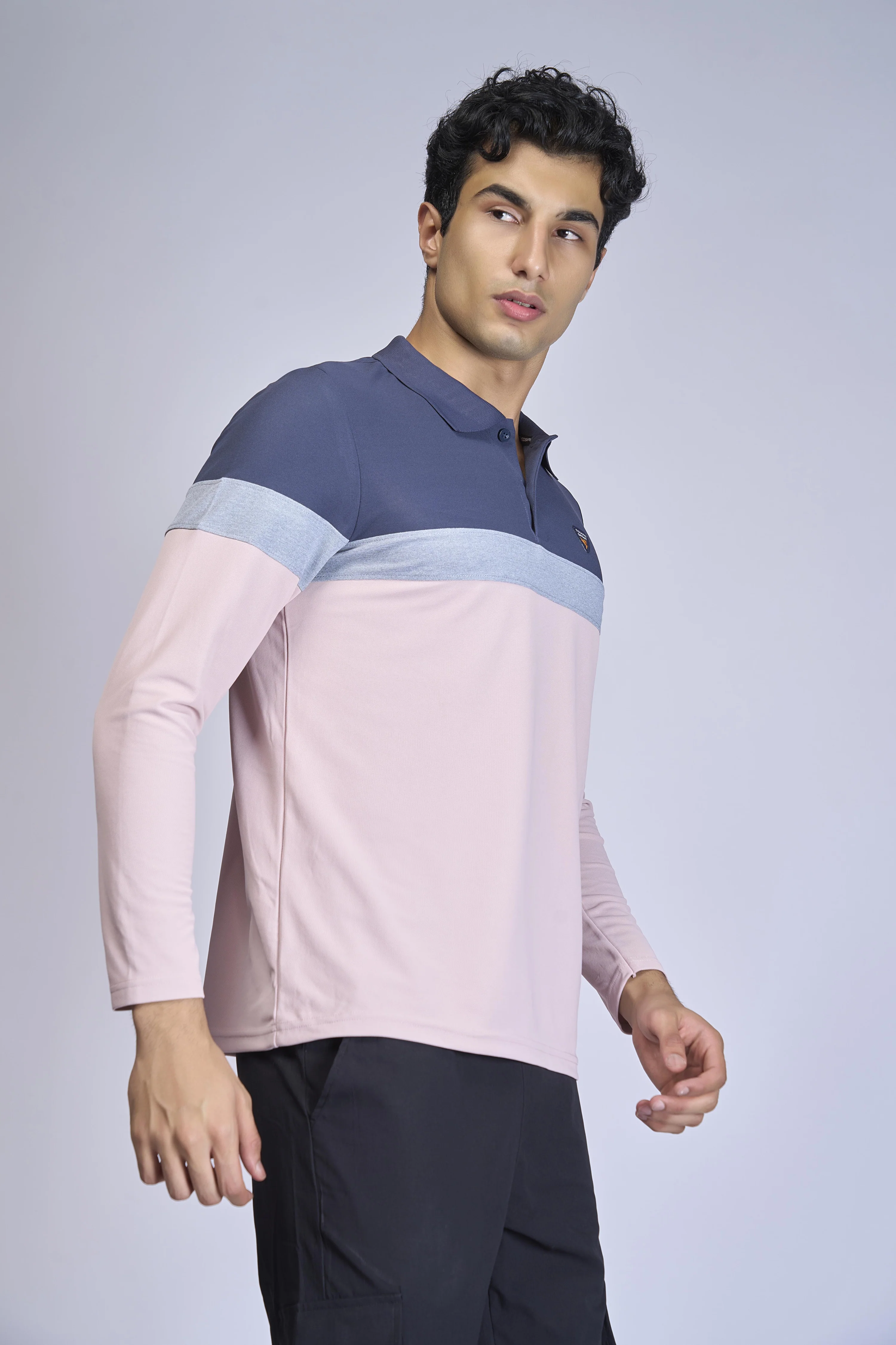Men Colorblock Slim Fit Polo T-shirt with MATPIQ - Image 5