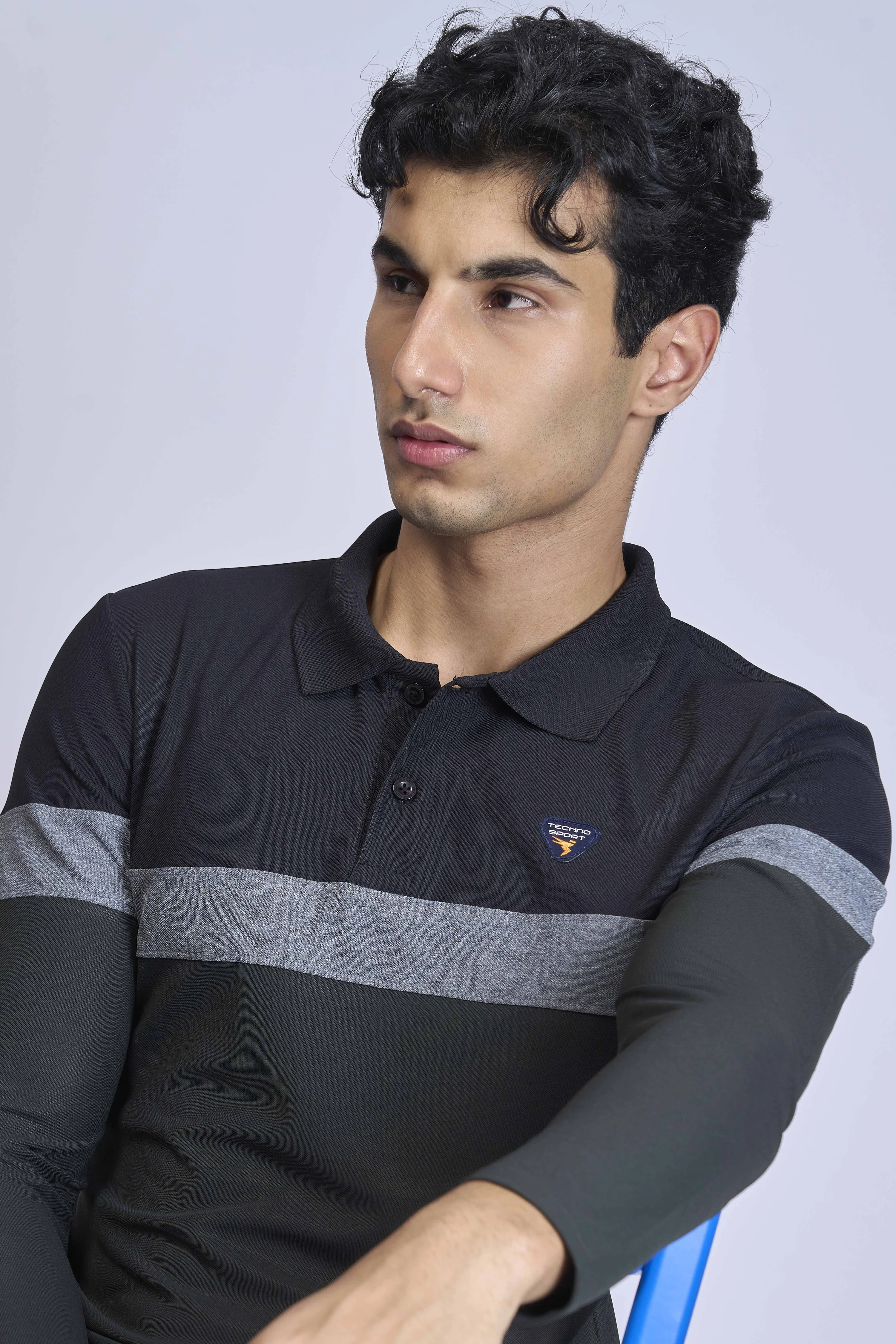 Men Colorblock Slim Fit Polo T-shirt with MATPIQ - Image 6