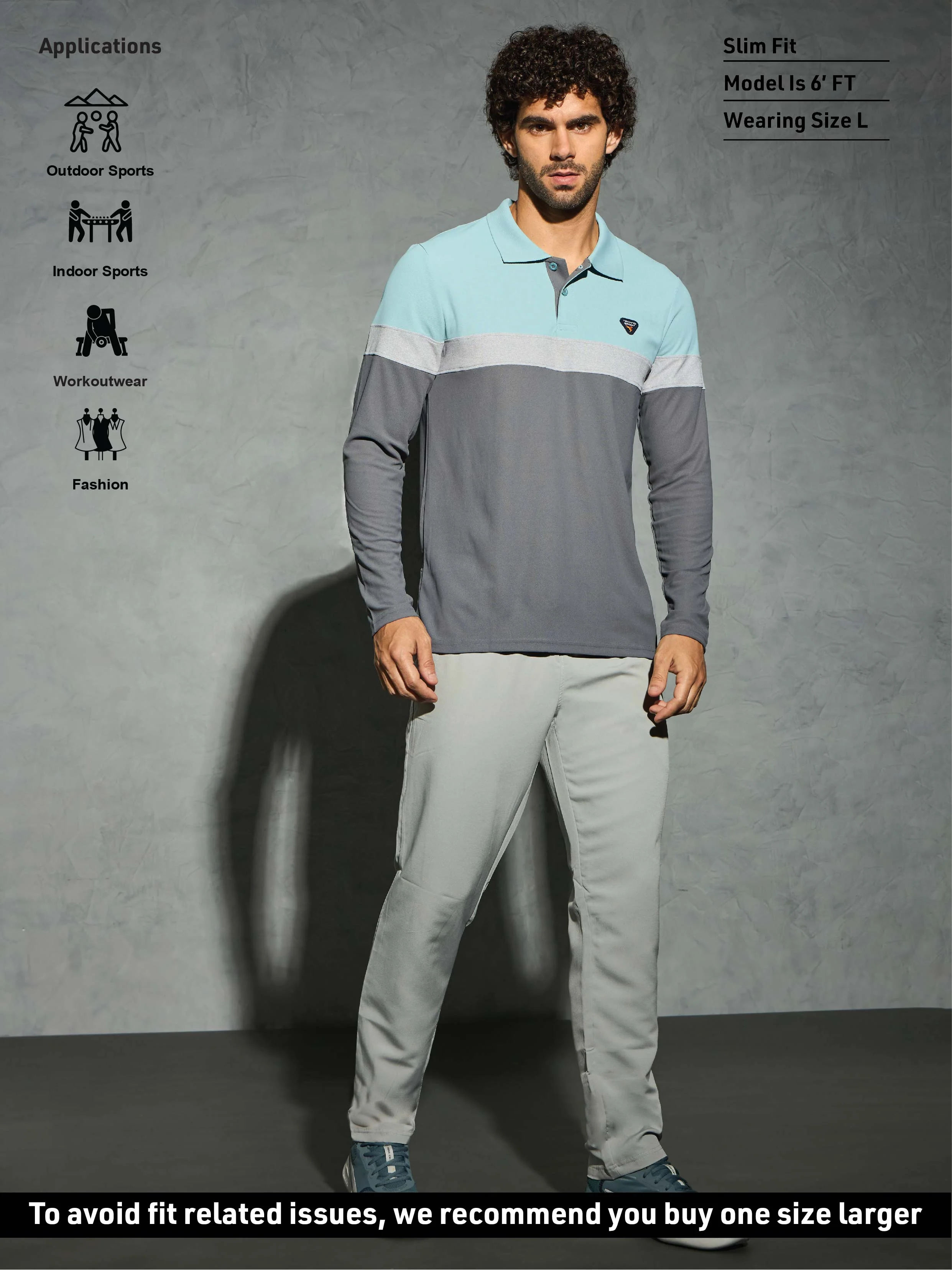 Men Colorblock Slim Fit Polo T-shirt with MATPIQ - Image 4