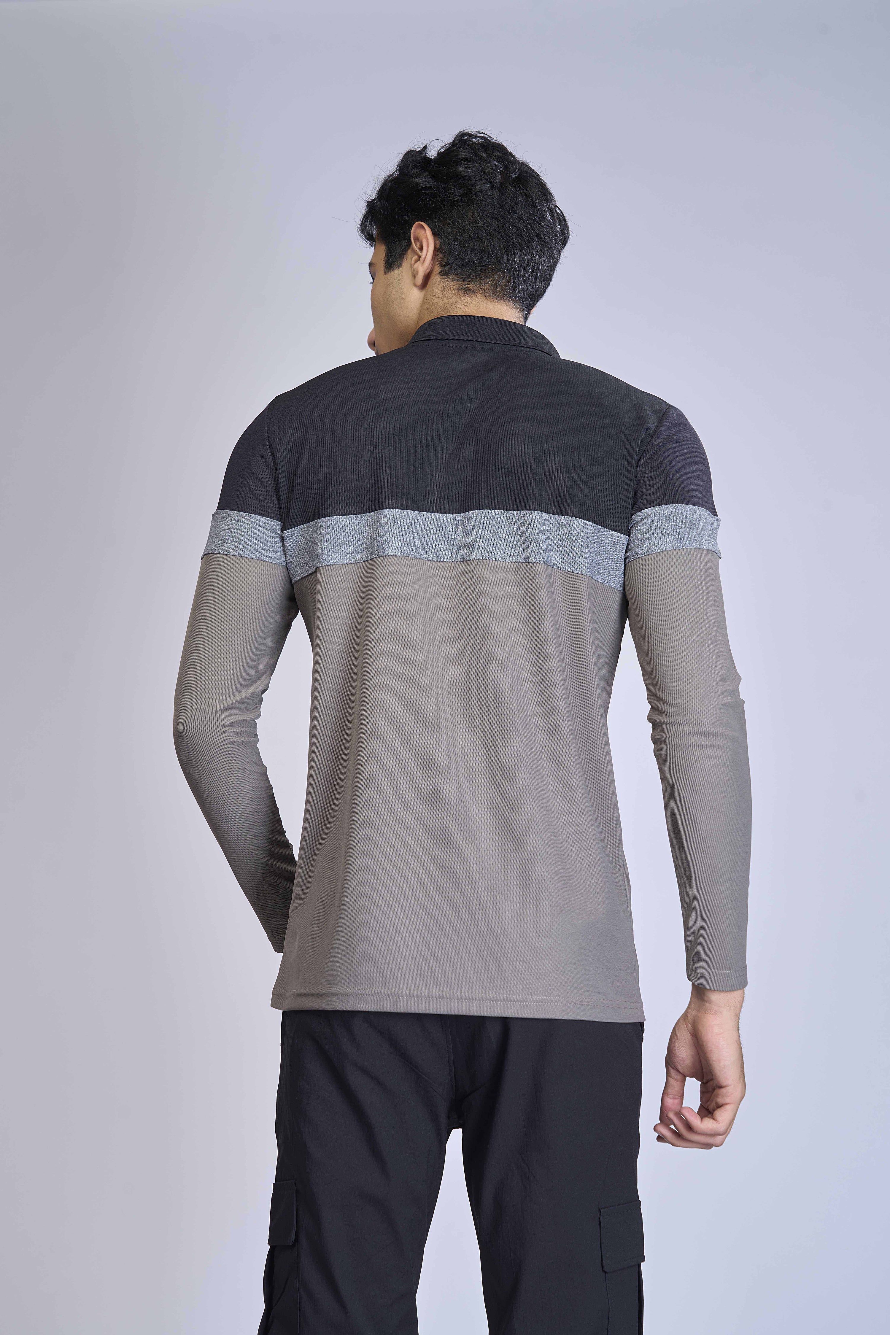 Men Colorblock Slim Fit Polo T-shirt with MATPIQ - Image 2