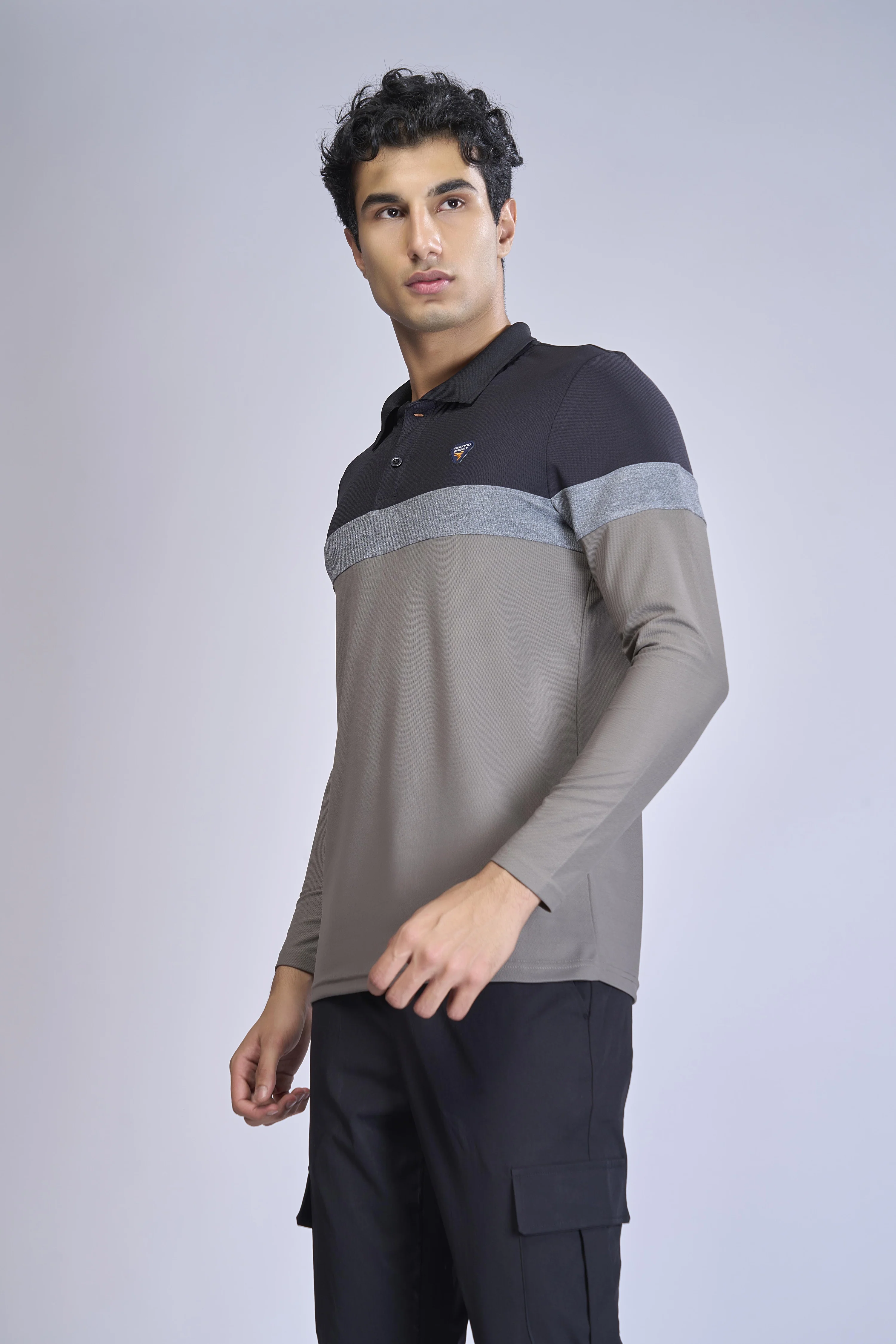 Men Colorblock Slim Fit Polo T-shirt with MATPIQ - Image 5