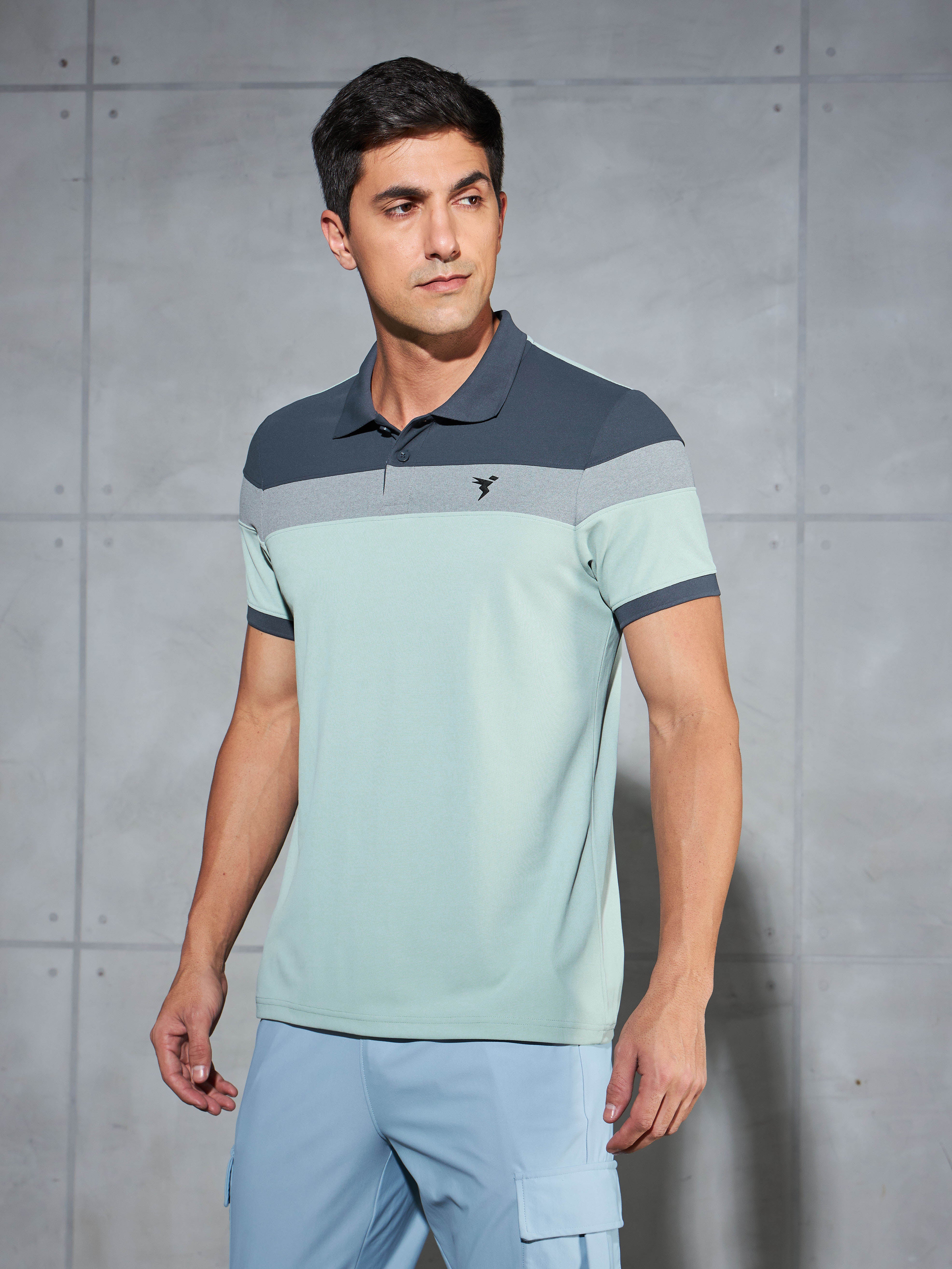 Men Colorblock Slim Fit Polo T-shirt with MATPIQ - Image 4