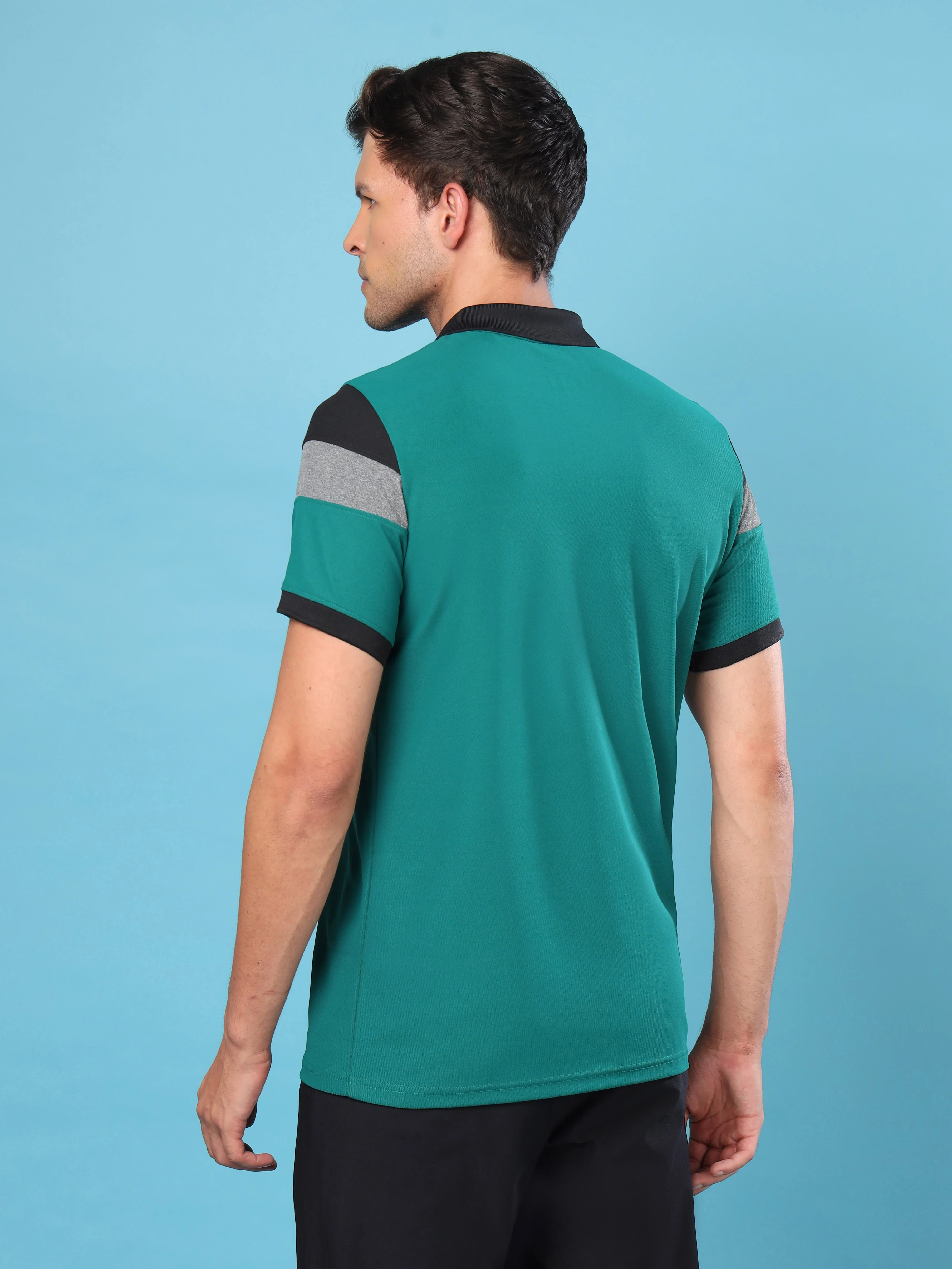 Men Colorblock Slim Fit Polo T-shirt with MATPIQ - Image 2