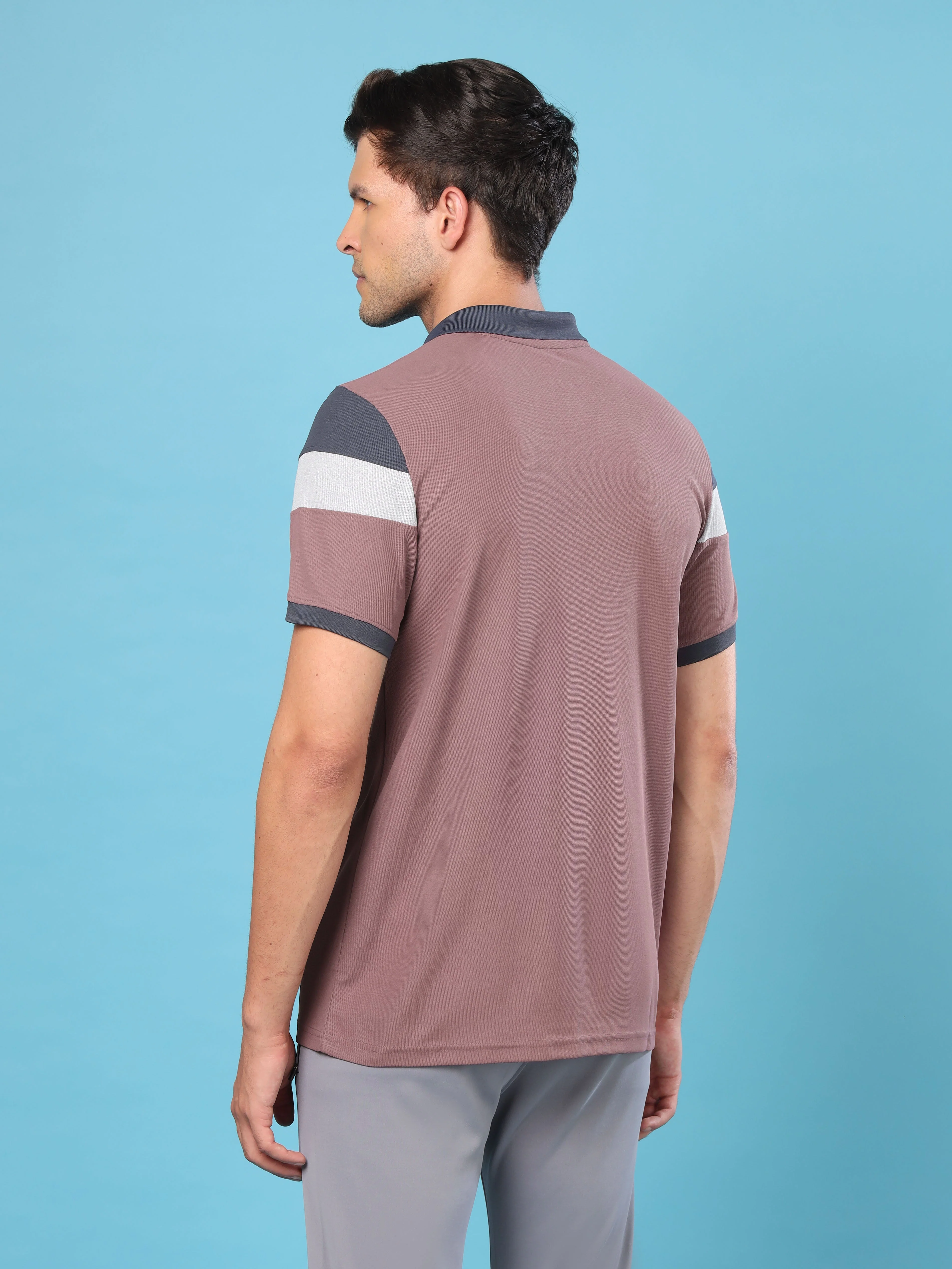 Men Colorblock Slim Fit Polo T-shirt with MATPIQ - Image 2