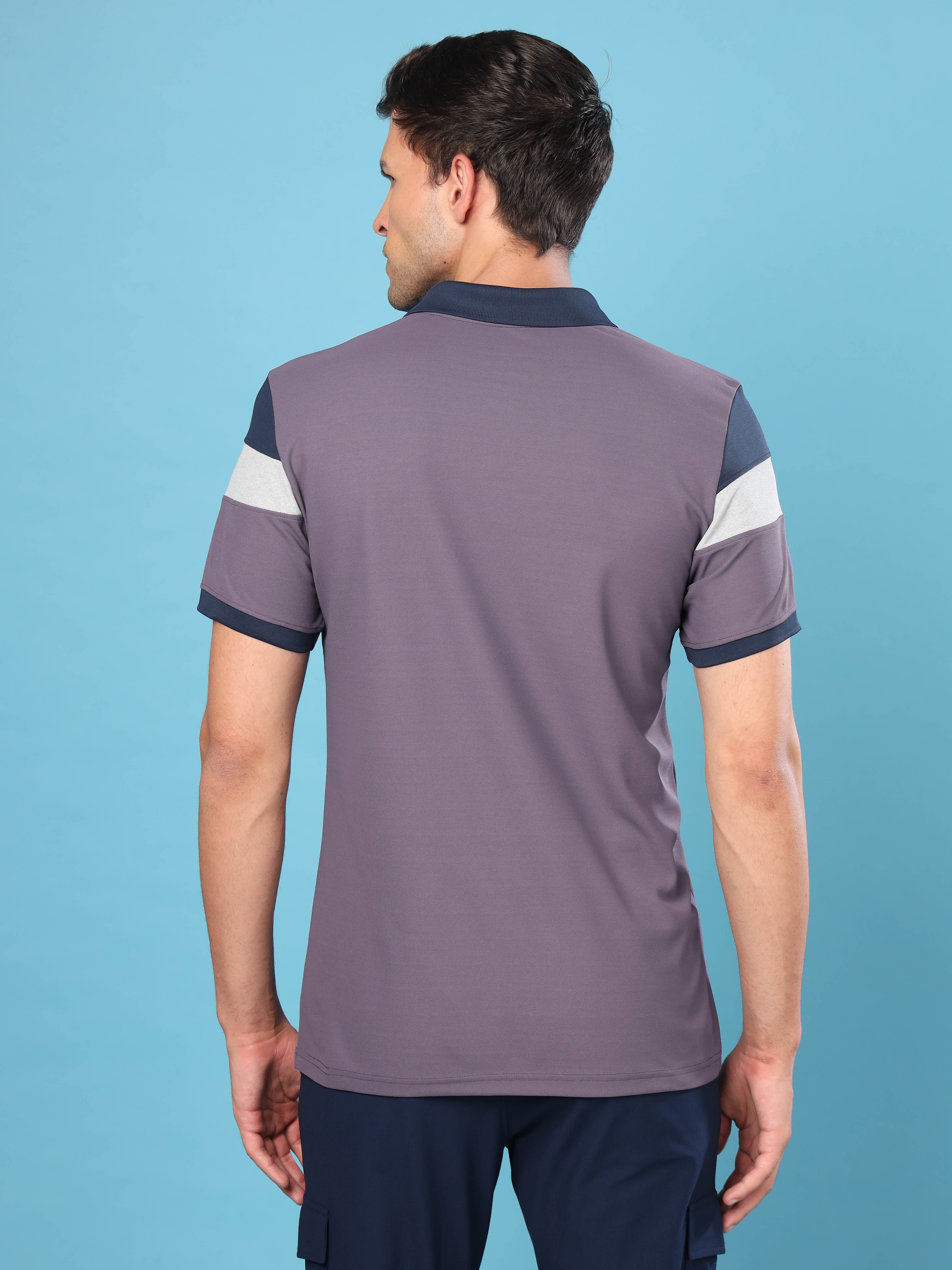 Men Colorblock Slim Fit Polo T-shirt with MATPIQ - Image 2
