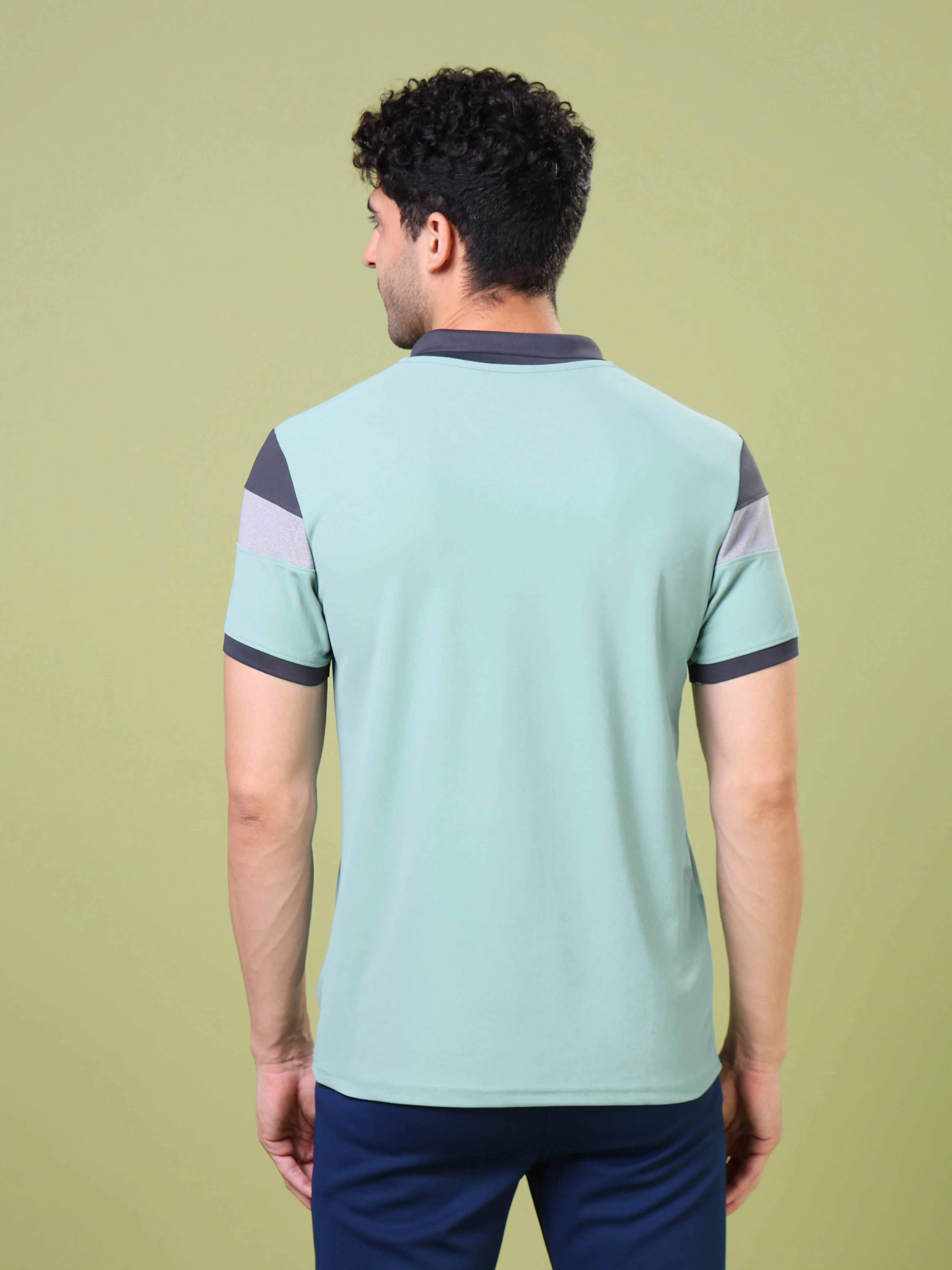 Men Colorblock Slim Fit Polo T-shirt with MATPIQ - Image 3