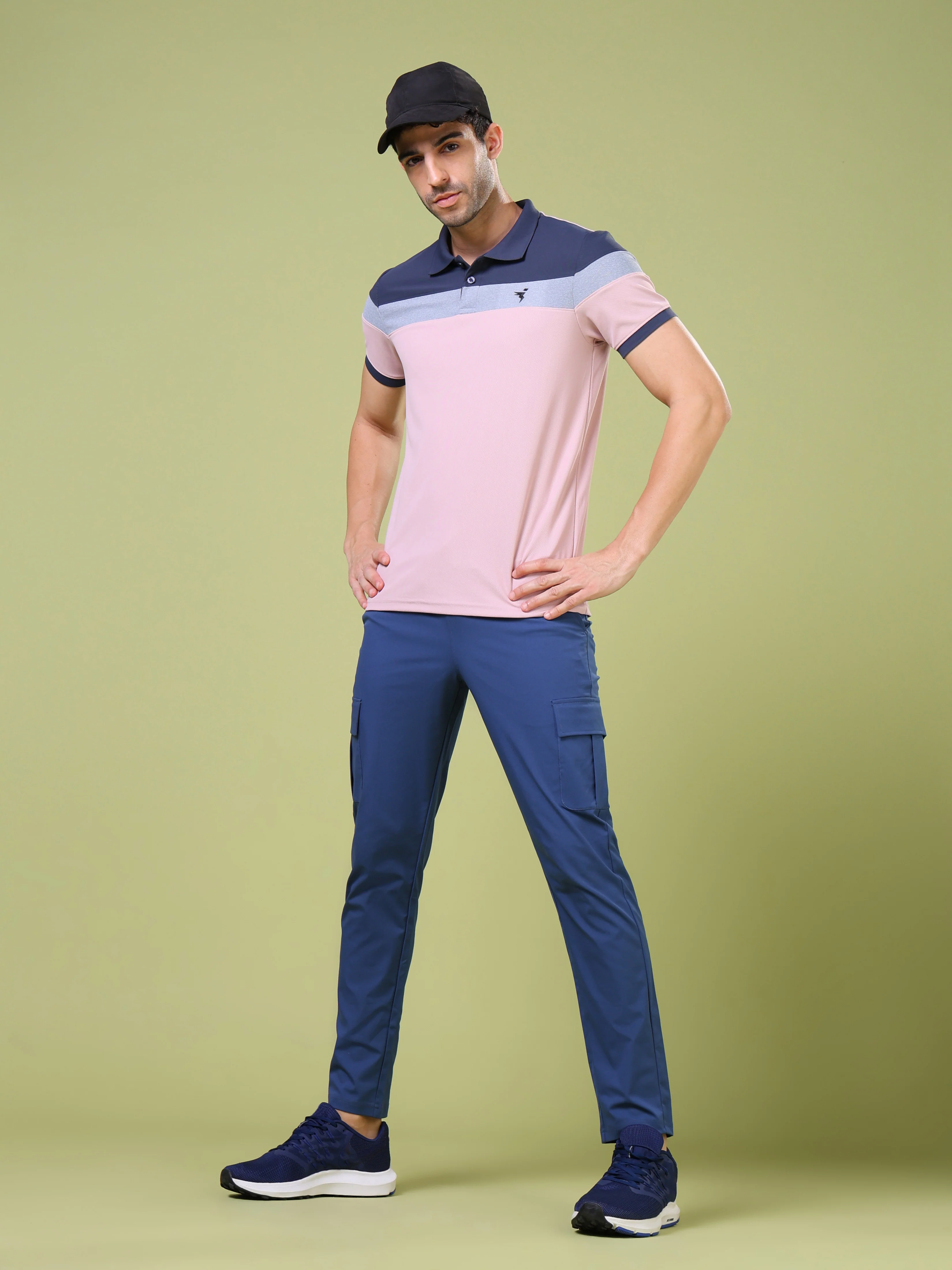 Men Colorblock Slim Fit Polo T-shirt with MATPIQ - Image 2