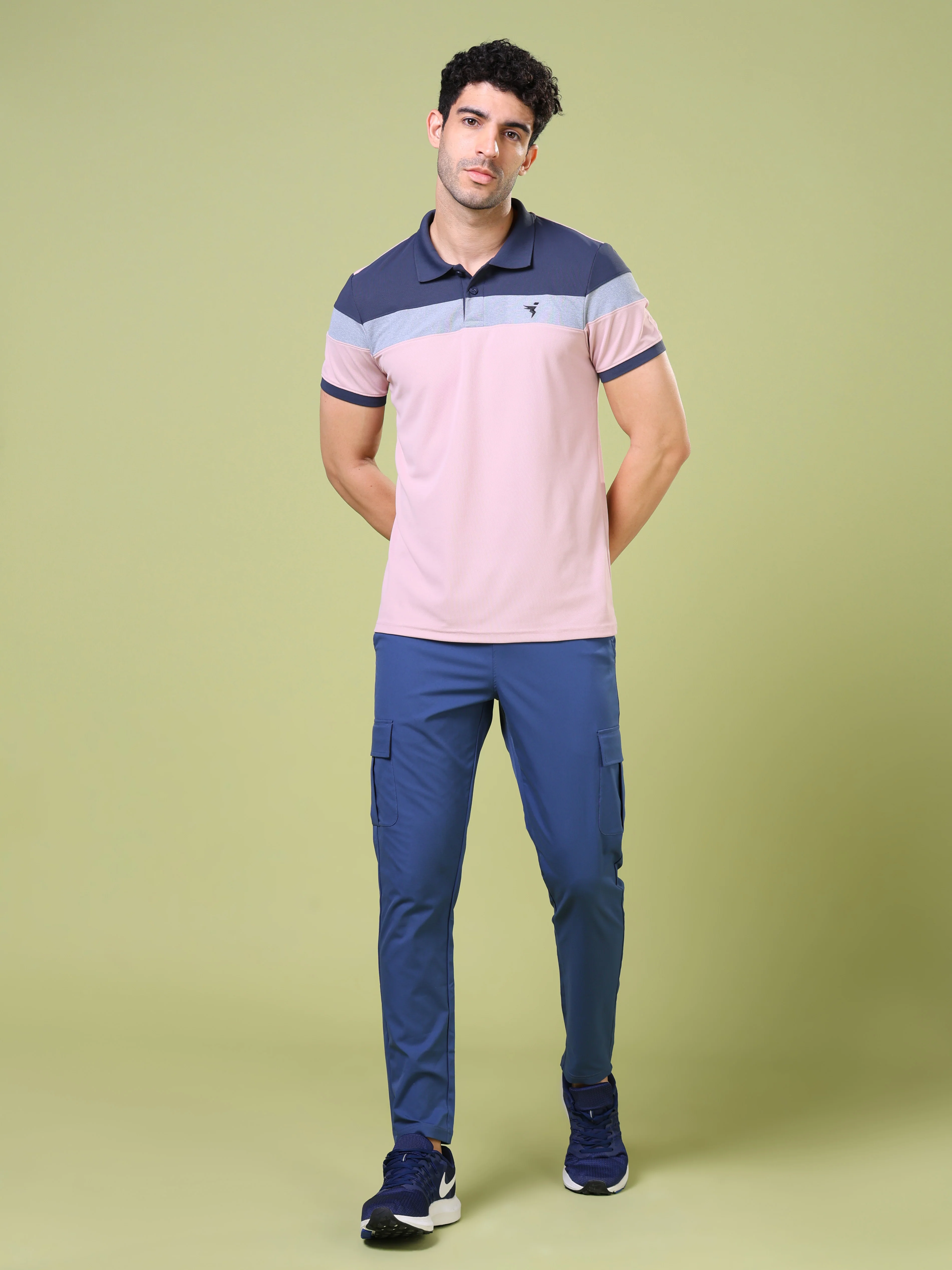 Men Colorblock Slim Fit Polo T-shirt with MATPIQ - Image 6