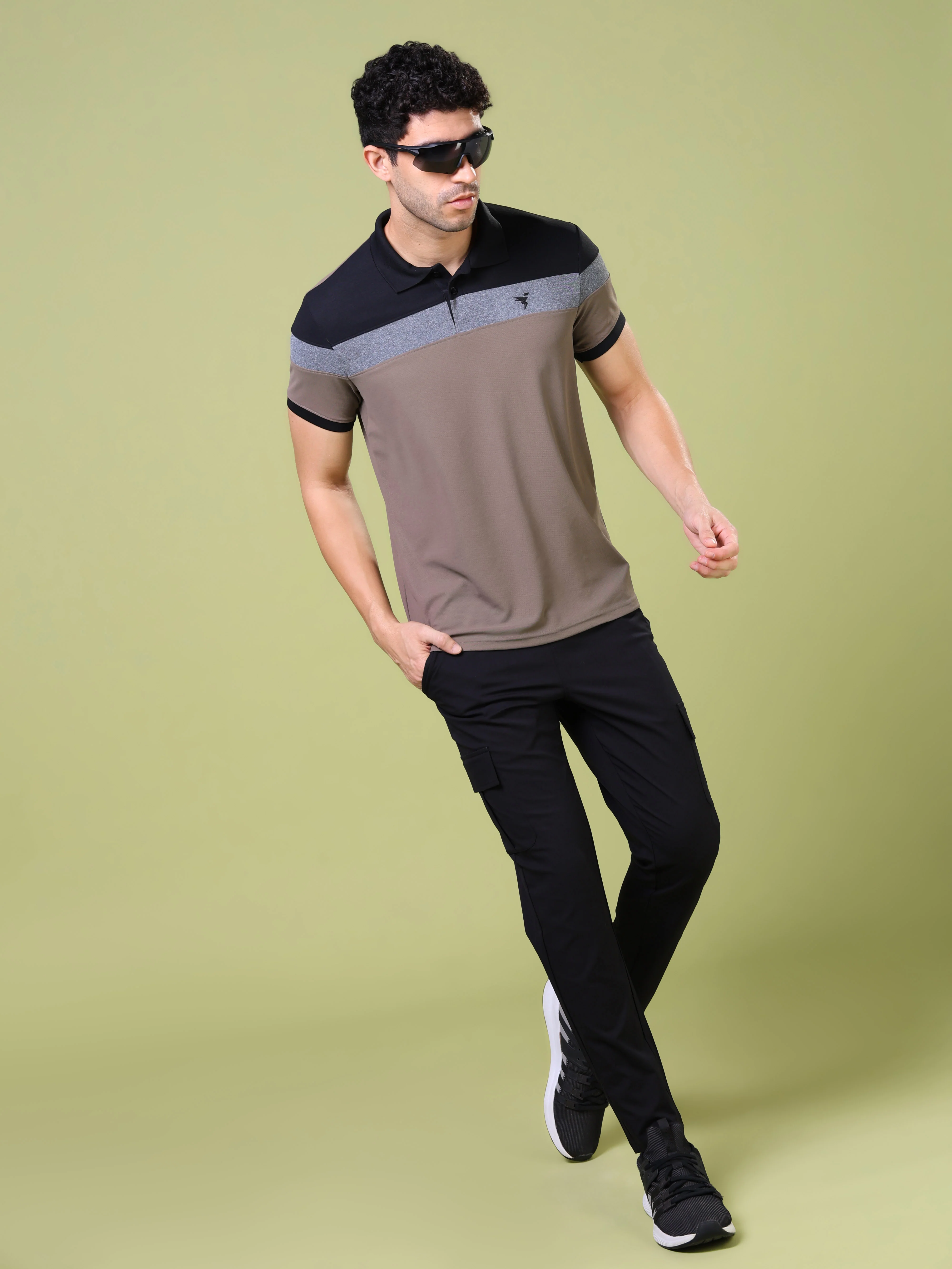 Men Colorblock Slim Fit Polo T-shirt with MATPIQ - Image 5