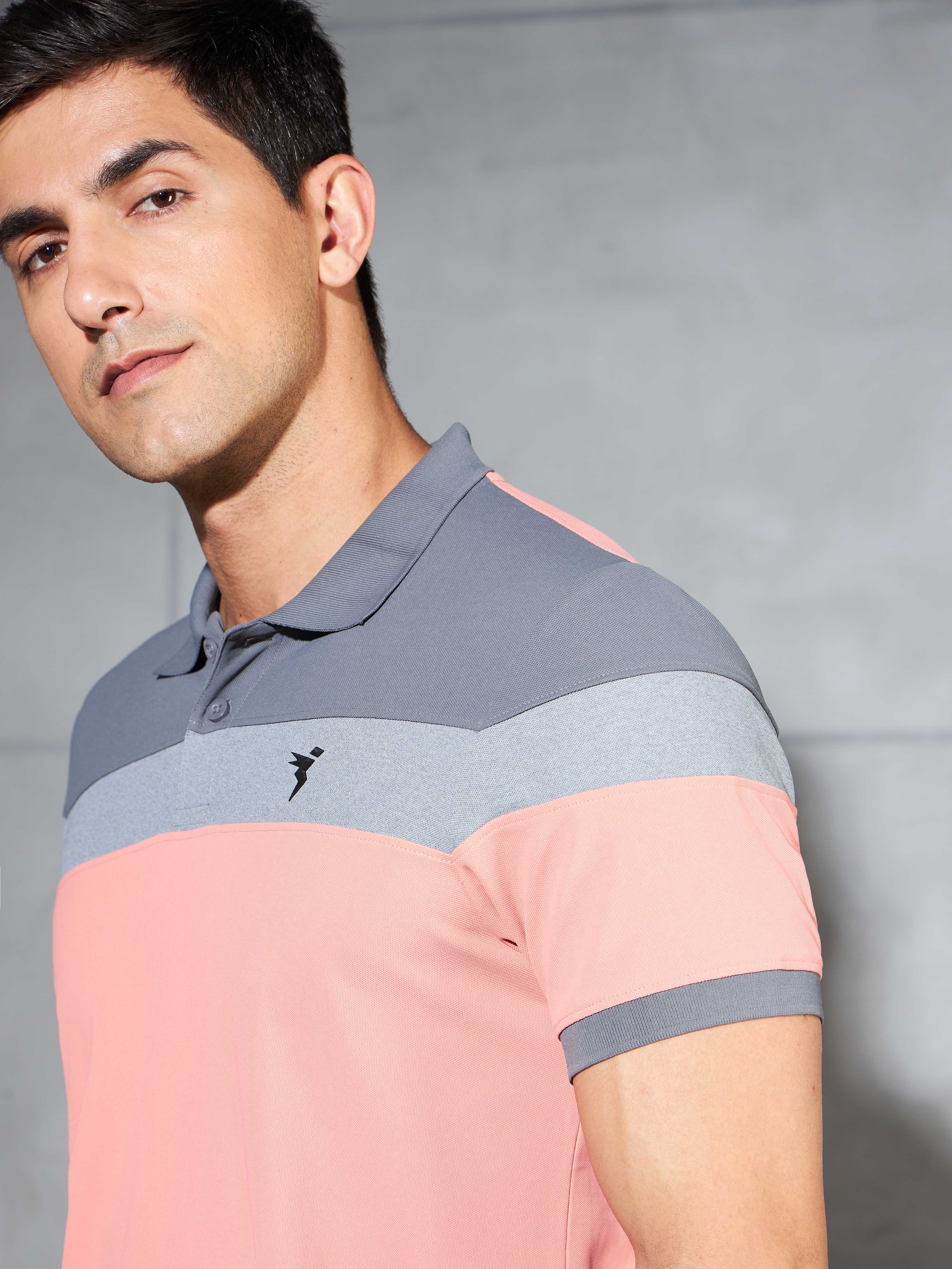 Men Colorblock Slim Fit Polo T-shirt with MATPIQ - Image 6