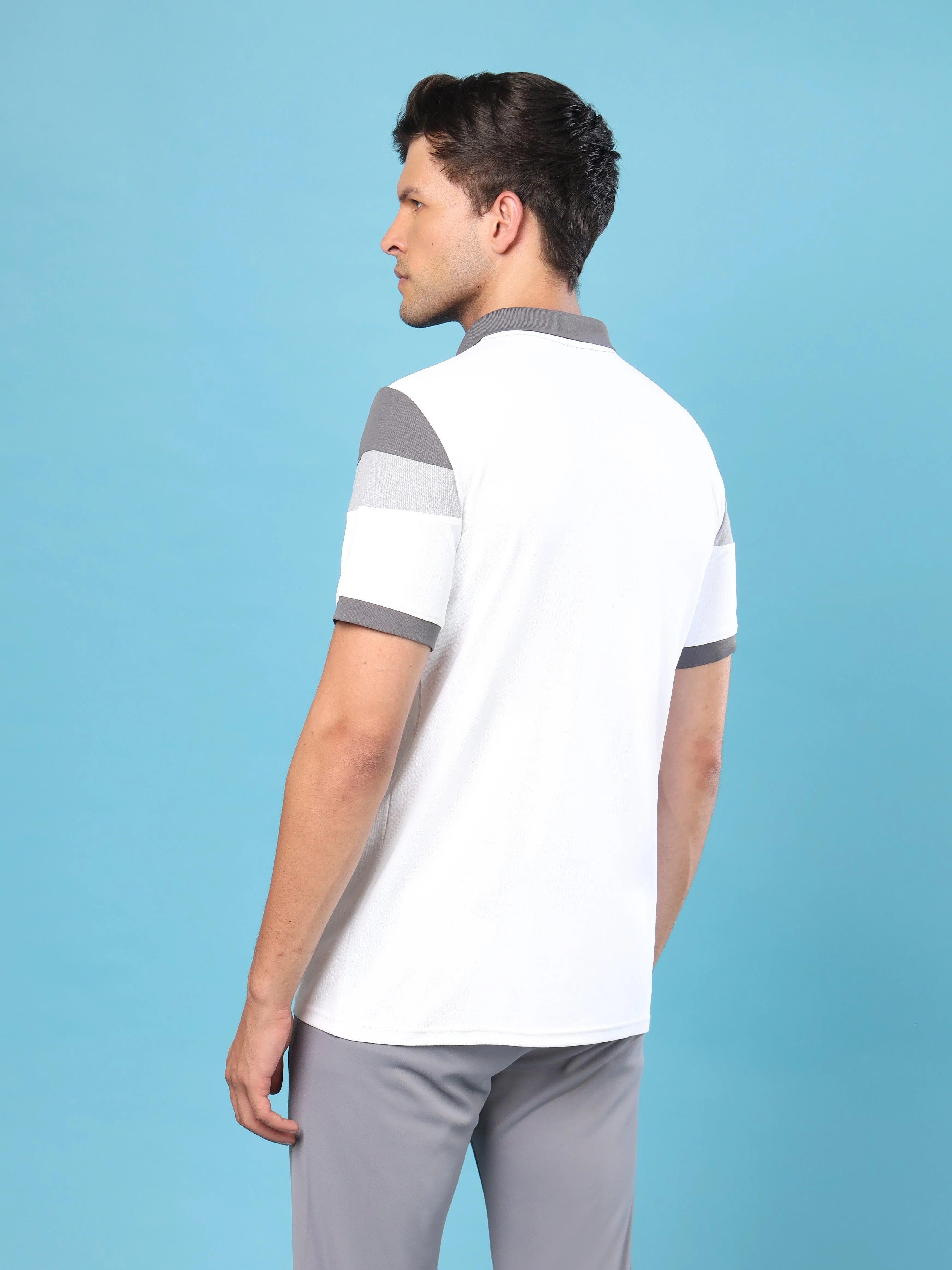 Men Colorblock Slim Fit Polo T-shirt with MATPIQ - Image 2
