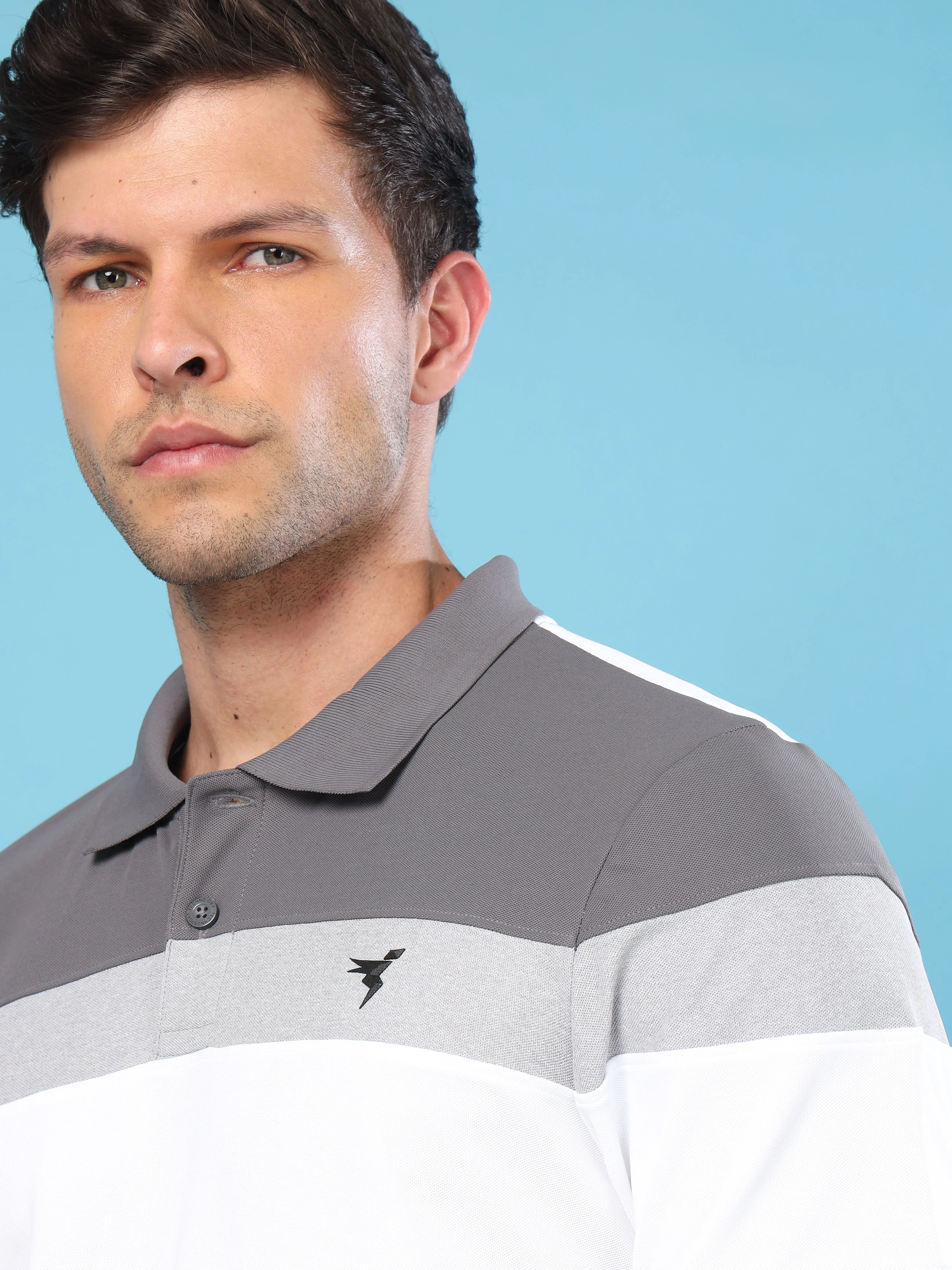 Men Colorblock Slim Fit Polo T-shirt with MATPIQ - Image 5