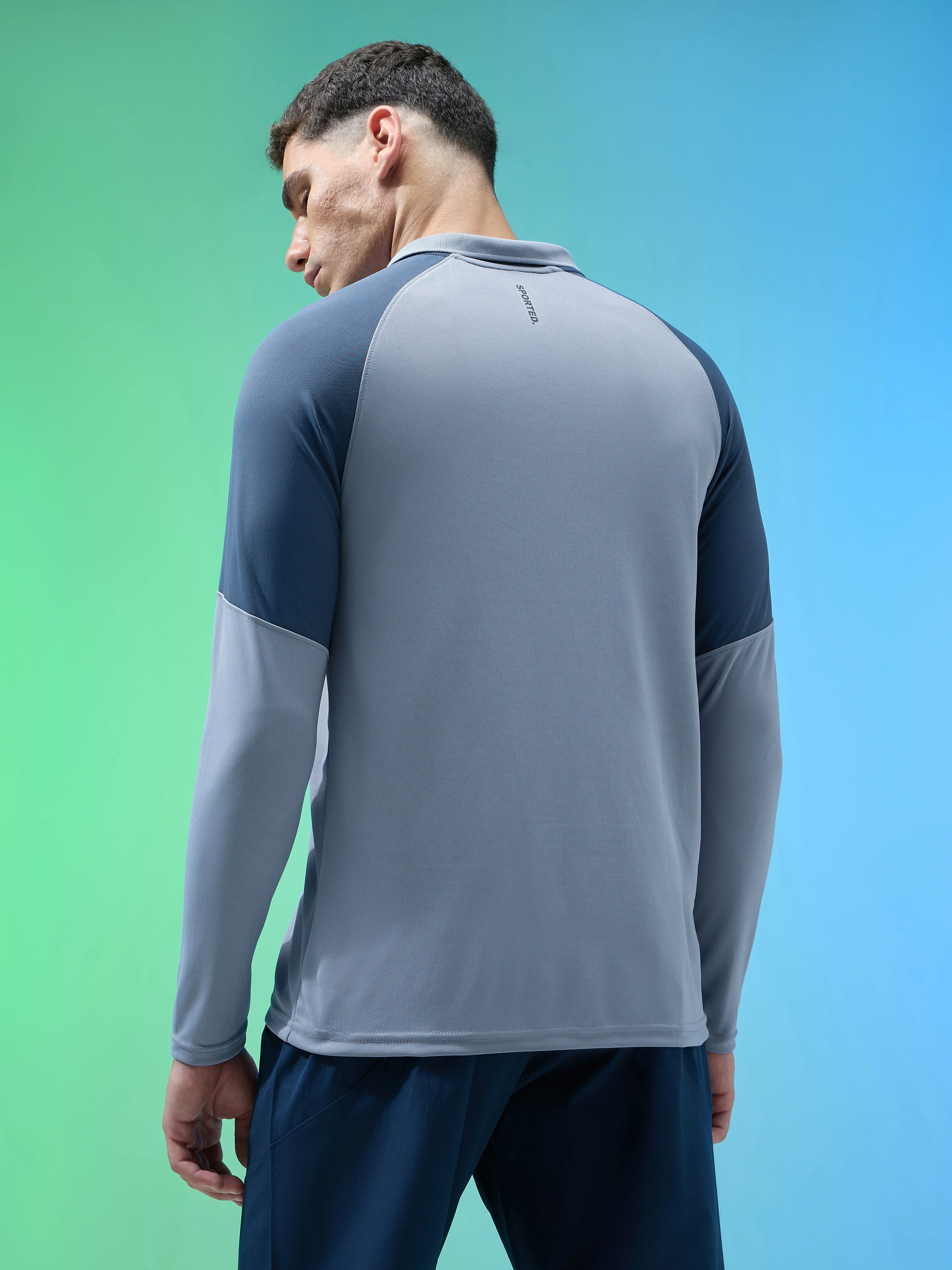 Men Colorblock Slim Fit Polo T-shirt with TECHNO COOL+ - Image 3