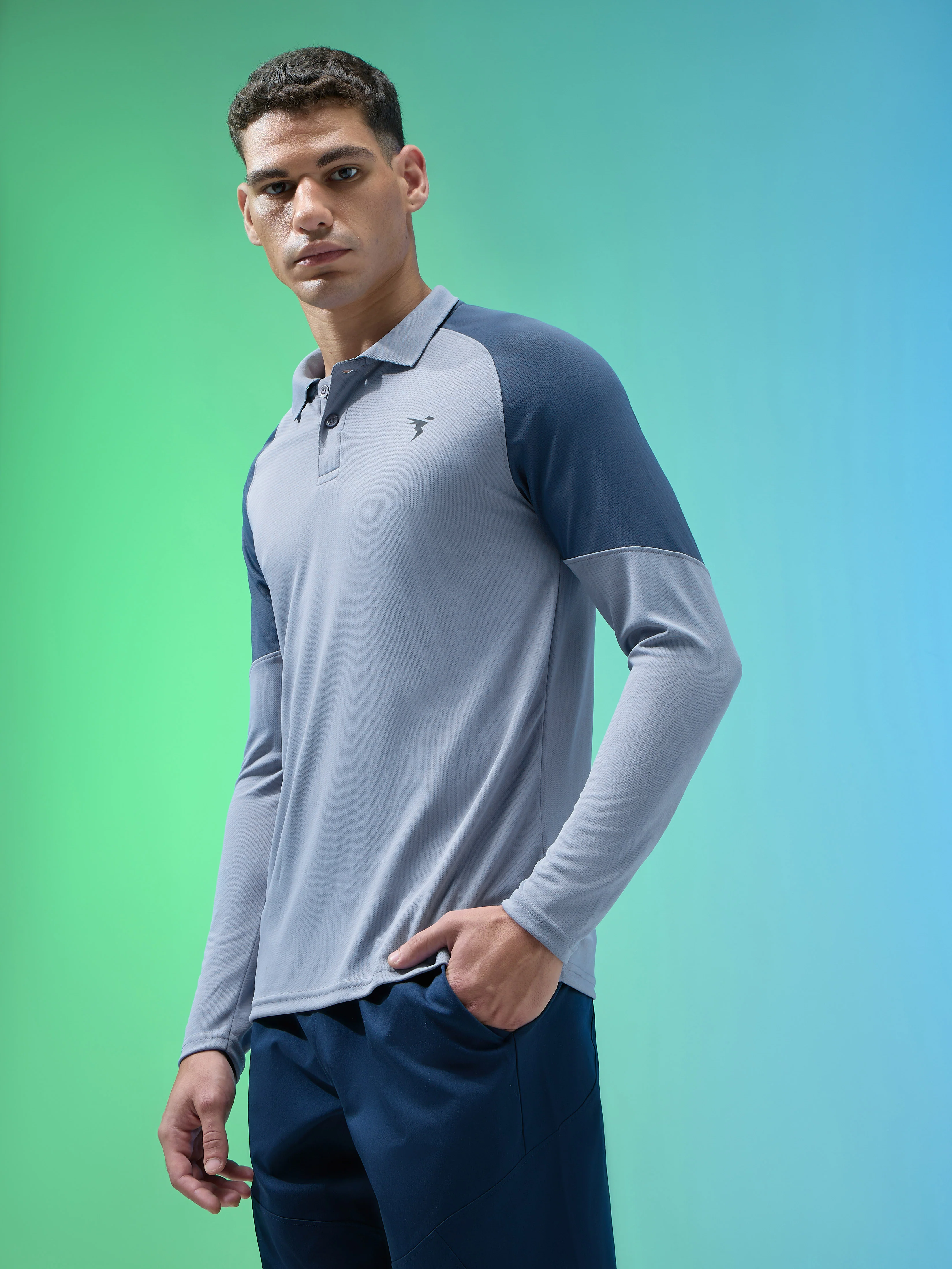 Men Colorblock Slim Fit Polo T-shirt with TECHNO COOL+ - Image 4