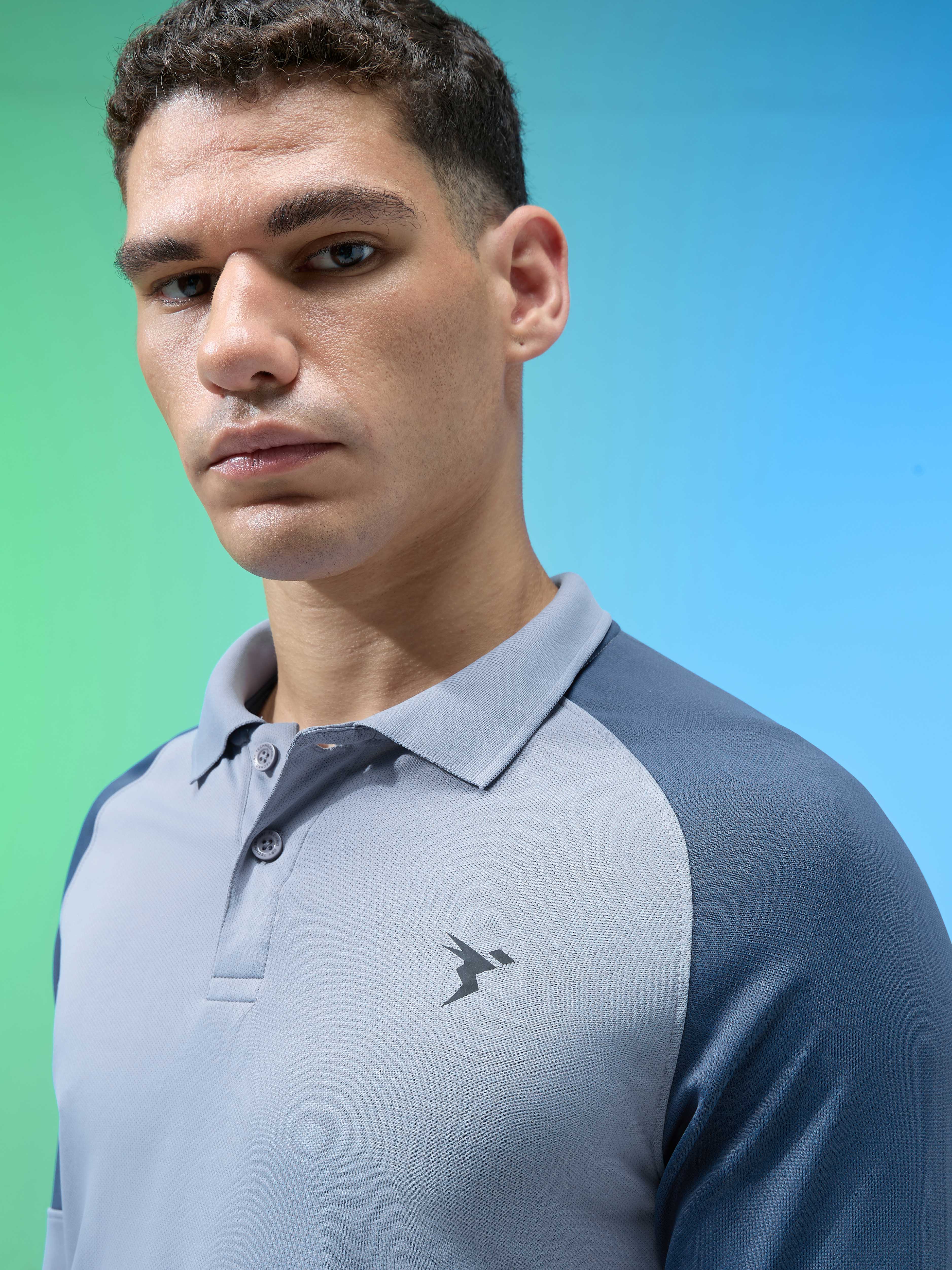 Men Colorblock Slim Fit Polo T-shirt with TECHNO COOL+ - Image 6
