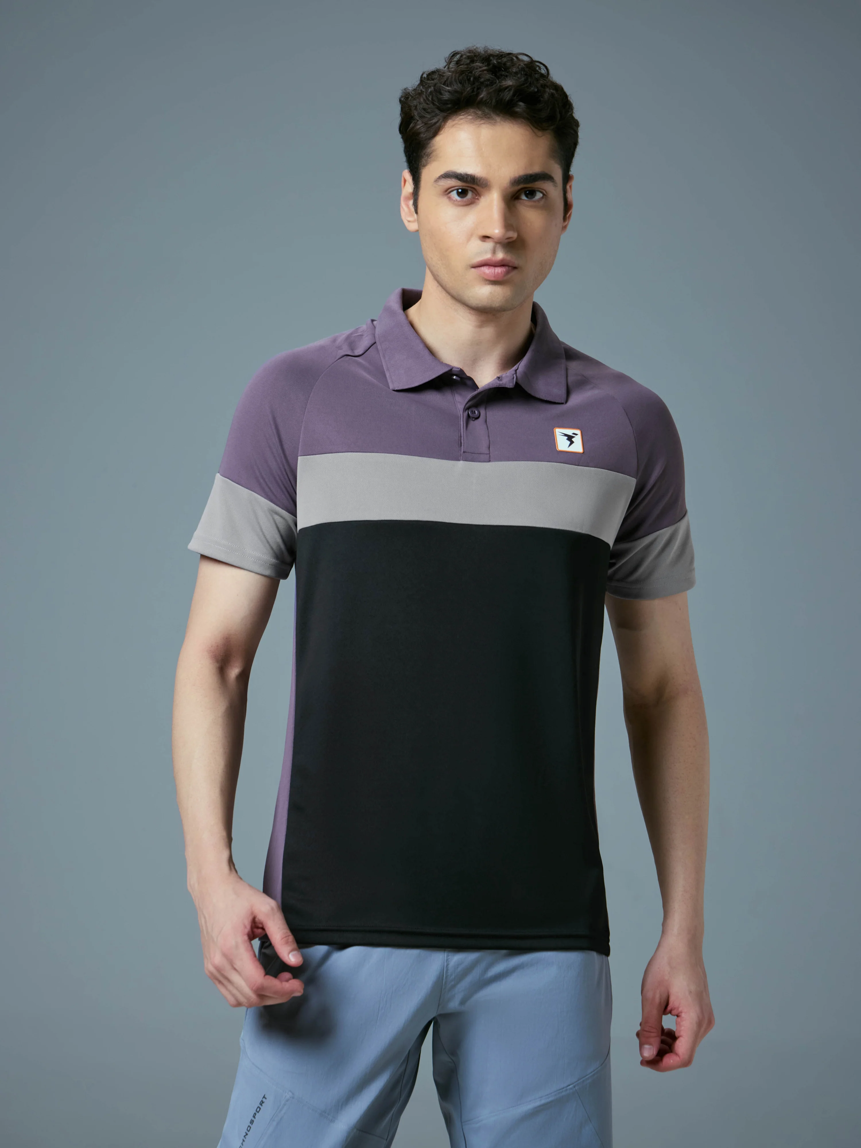 Men Colorblock Slim Fit Polo T-shirt with TECHNO COOL+ - Image 2