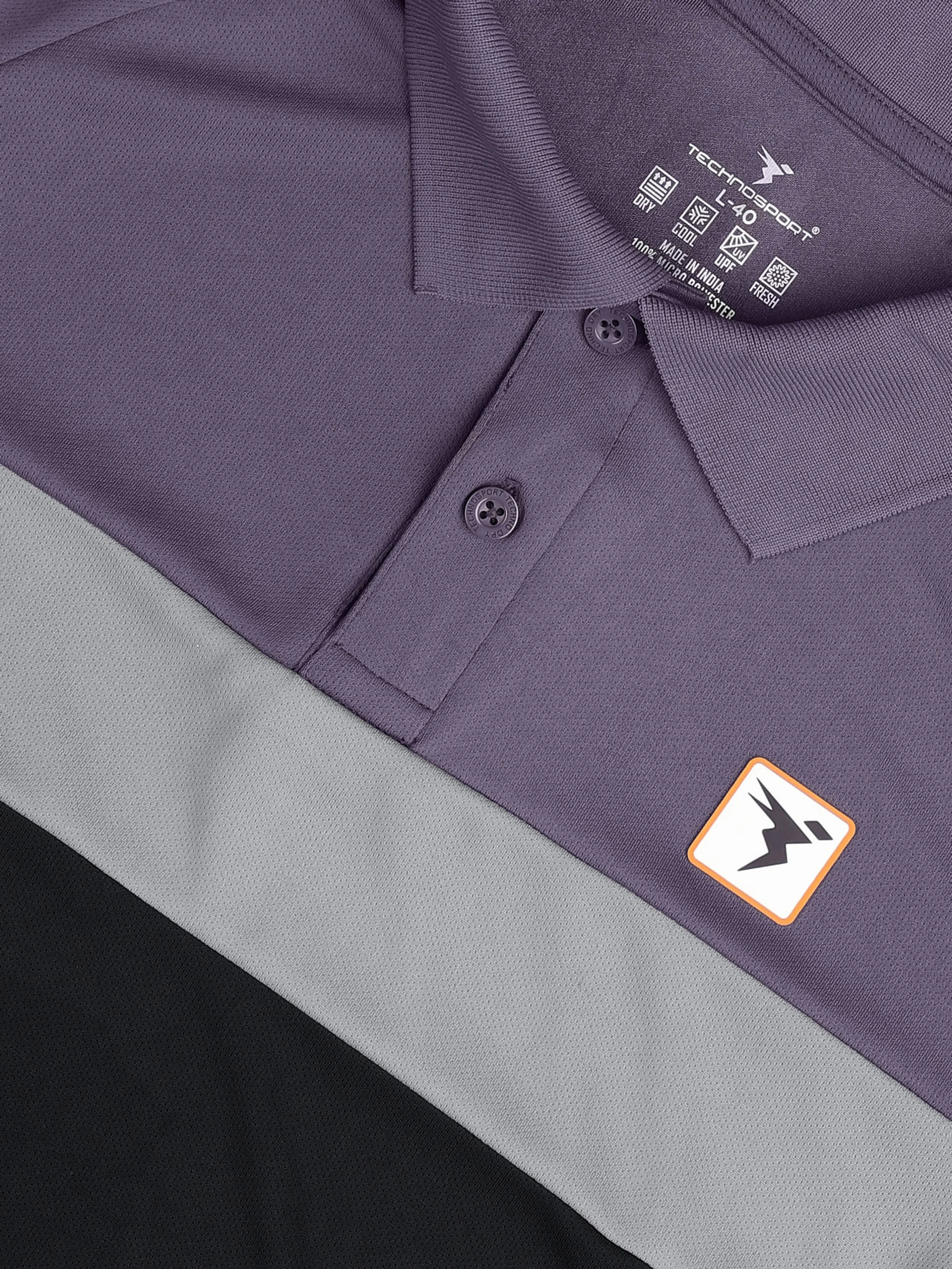 Men Colorblock Slim Fit Polo T-shirt with TECHNO COOL+ - Image 7