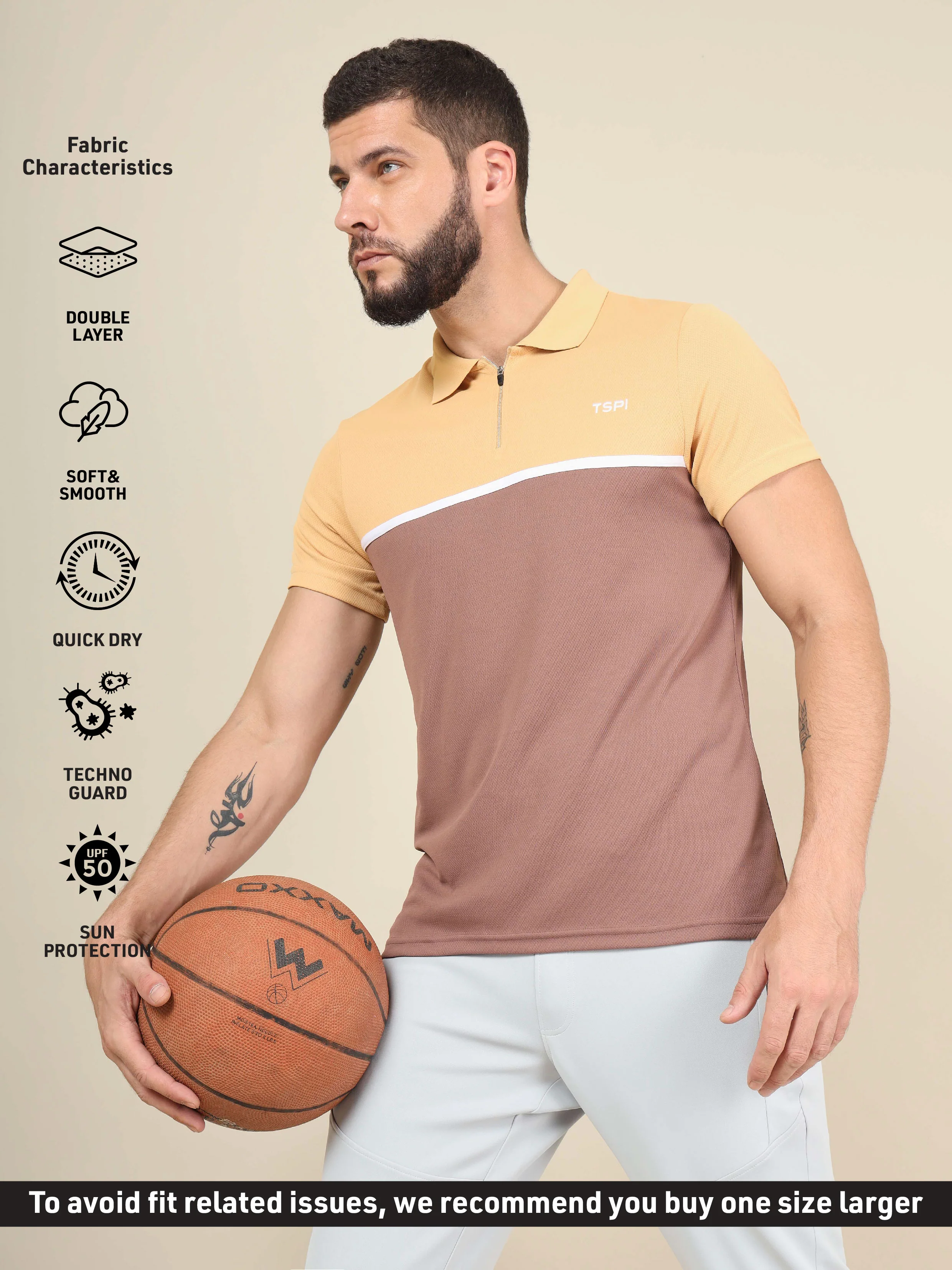 Men Colorblock Slim Fit Polo T-shirt with TECHNO COOL+ (Pack of 2) - Image 5