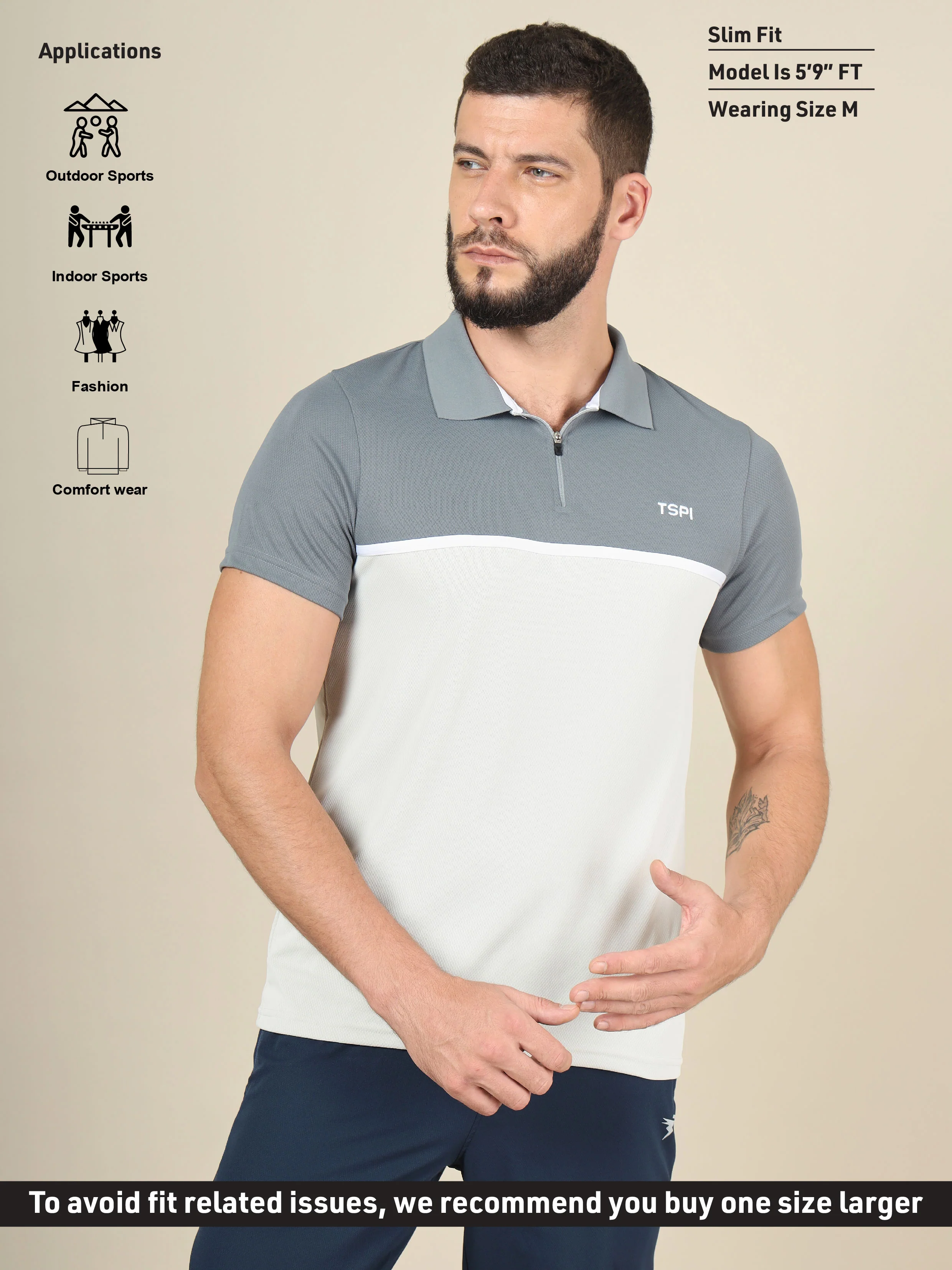 Men Colorblock Slim Fit Polo T-shirt with TECHNO COOL+ (Pack of 2) - Image 5