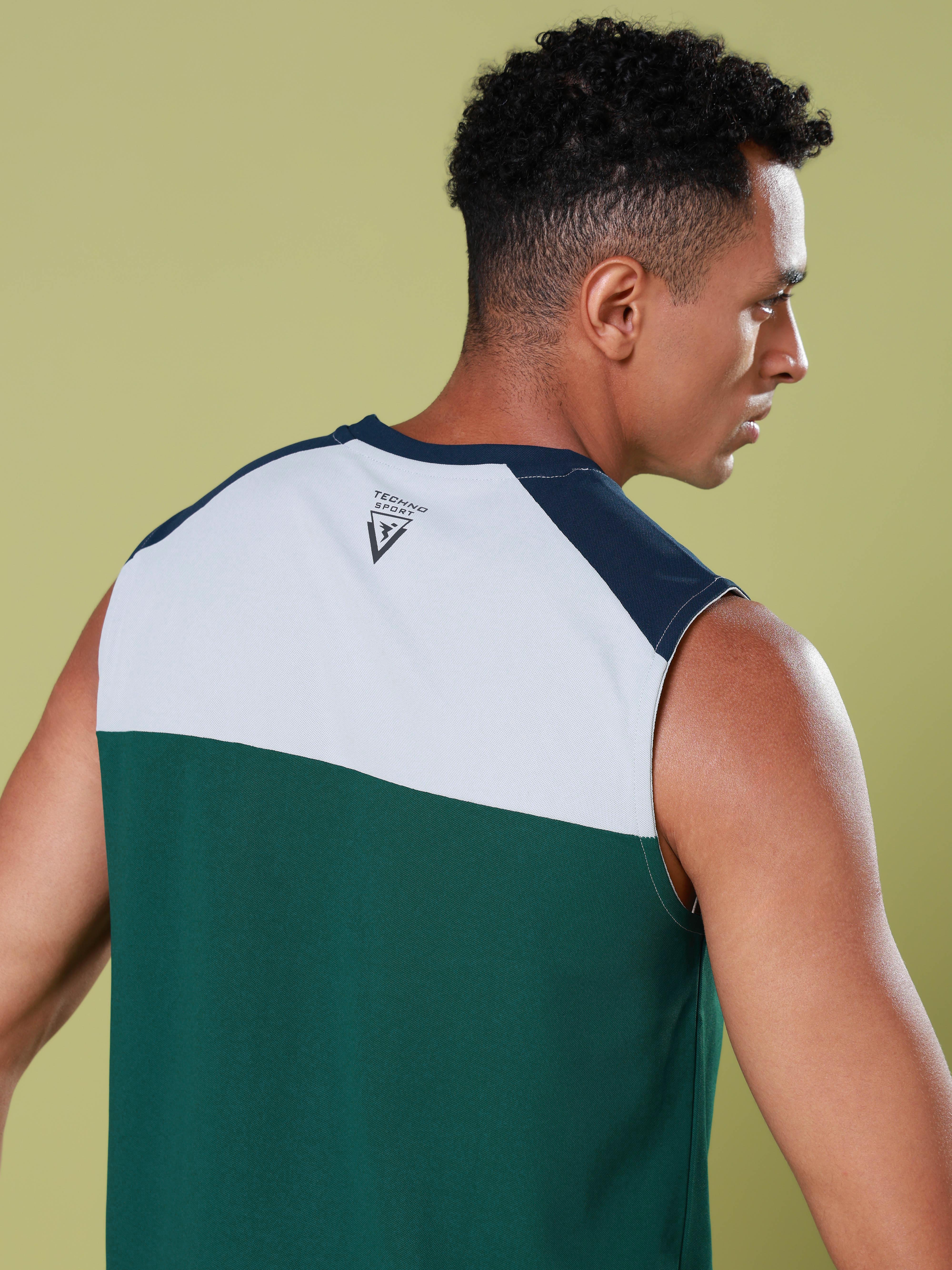 Men Colorblock Slim Fit Round Neck Sports Innerwear Vest with MATPIQ - Image 6