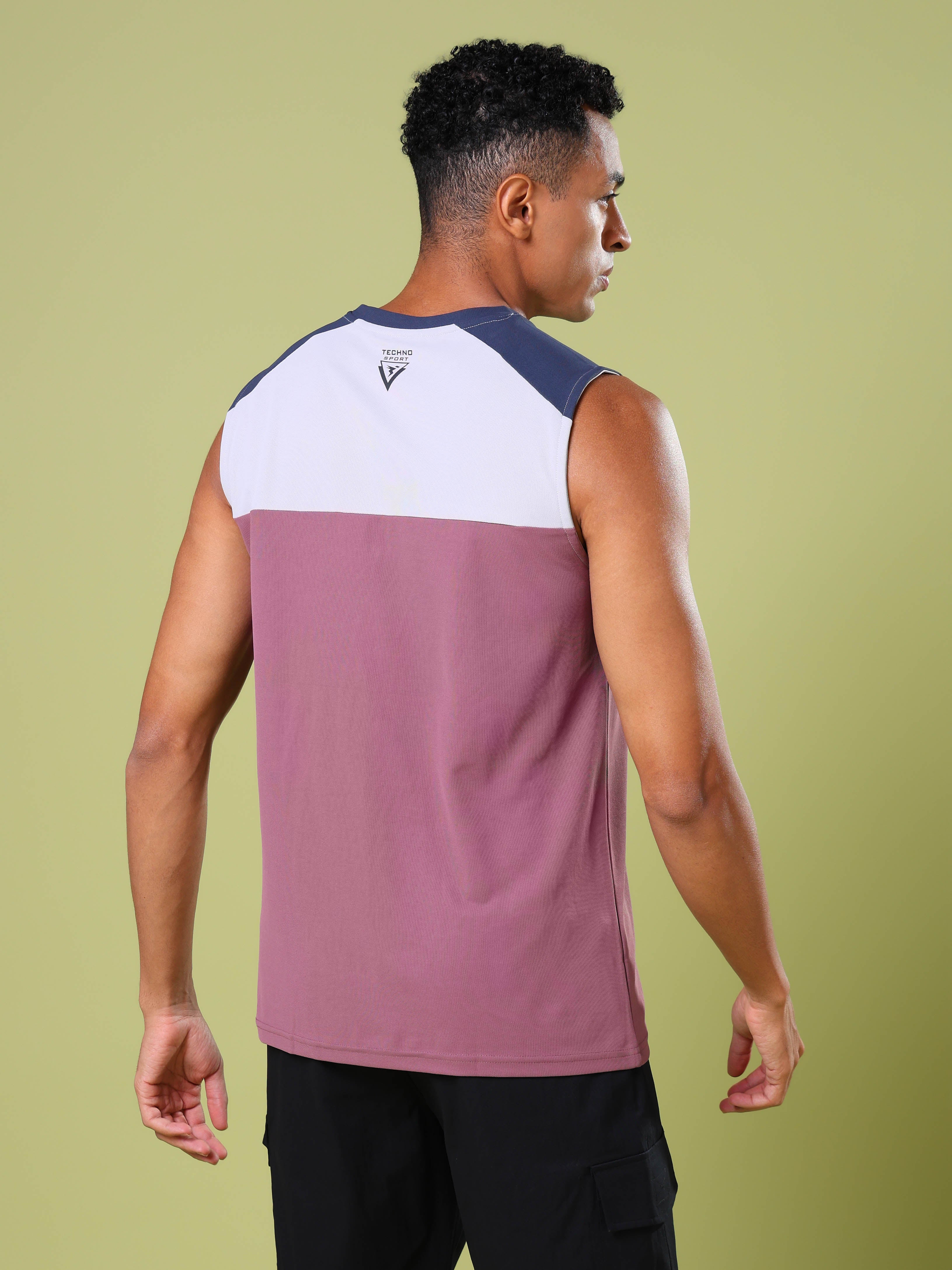 Men Colorblock Slim Fit Round Neck Sports Innerwear Vest with MATPIQ - Image 3