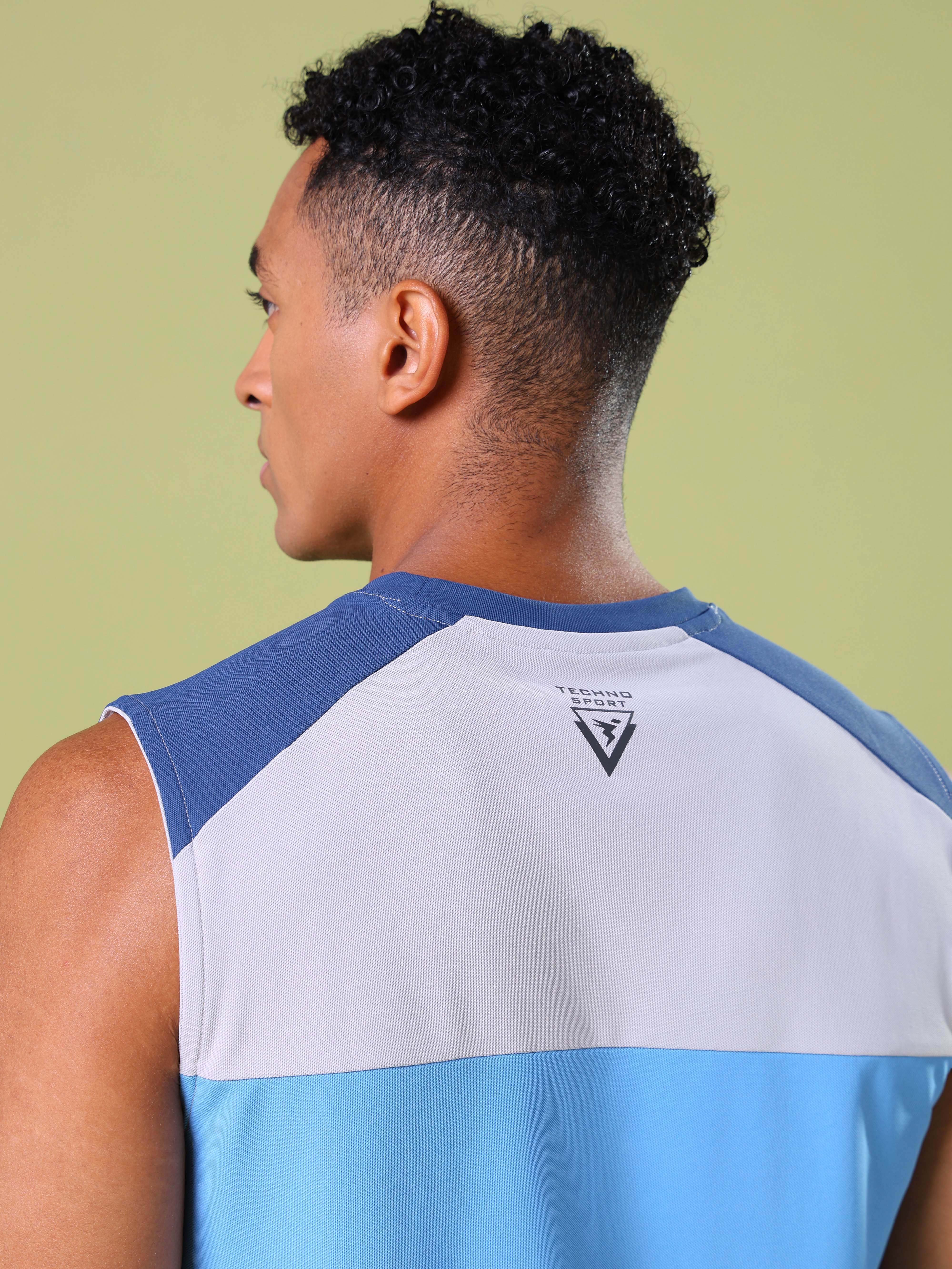 Men Colorblock Slim Fit Round Neck Sports Innerwear Vest with MATPIQ - Image 7