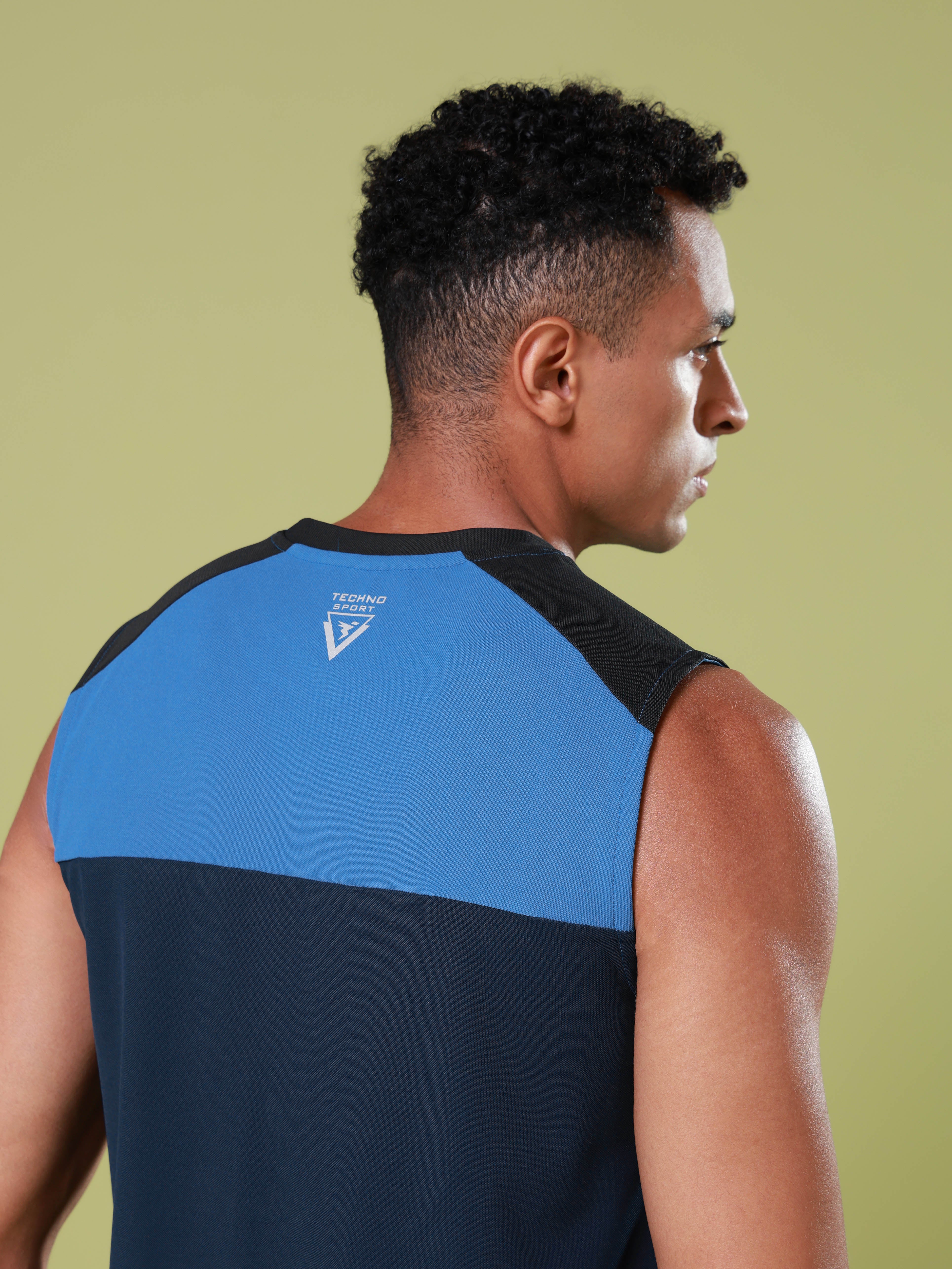 Men Colorblock Slim Fit Round Neck Sports Innerwear Vest with MATPIQ - Image 6